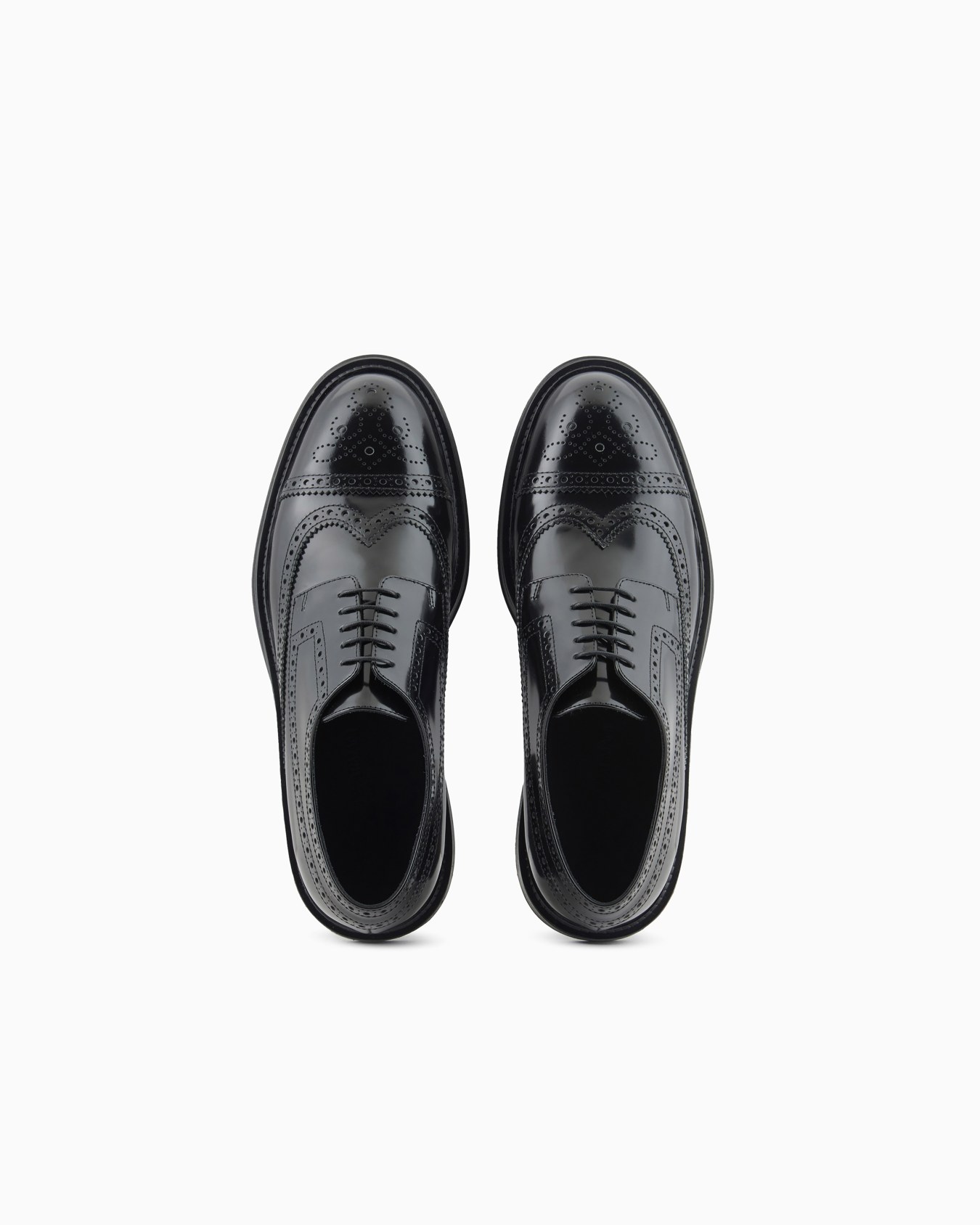 Brushed leather Derby shoes with wingtip perforations Slide 2
