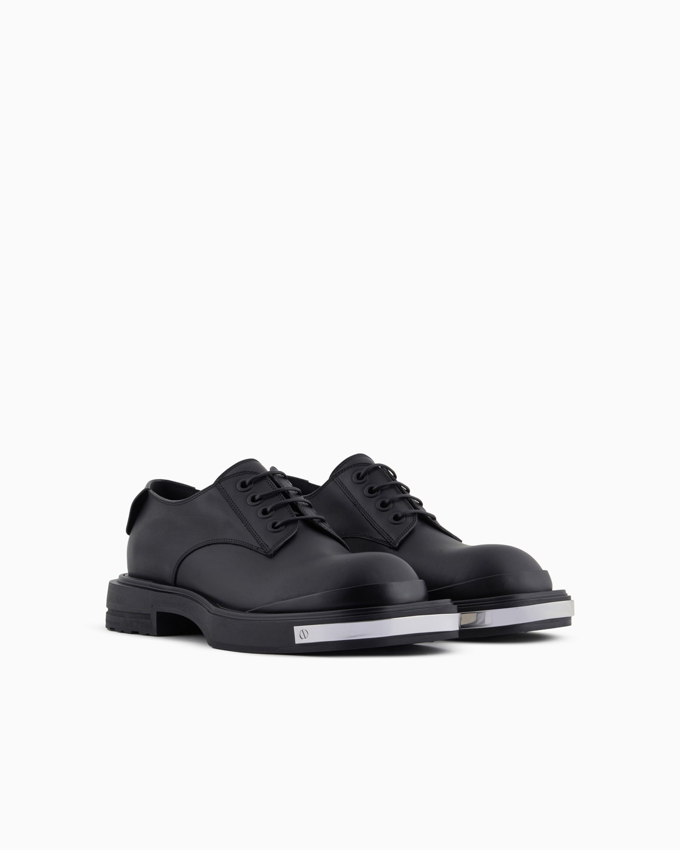 Leather Derby shoes with metal details Slide 1