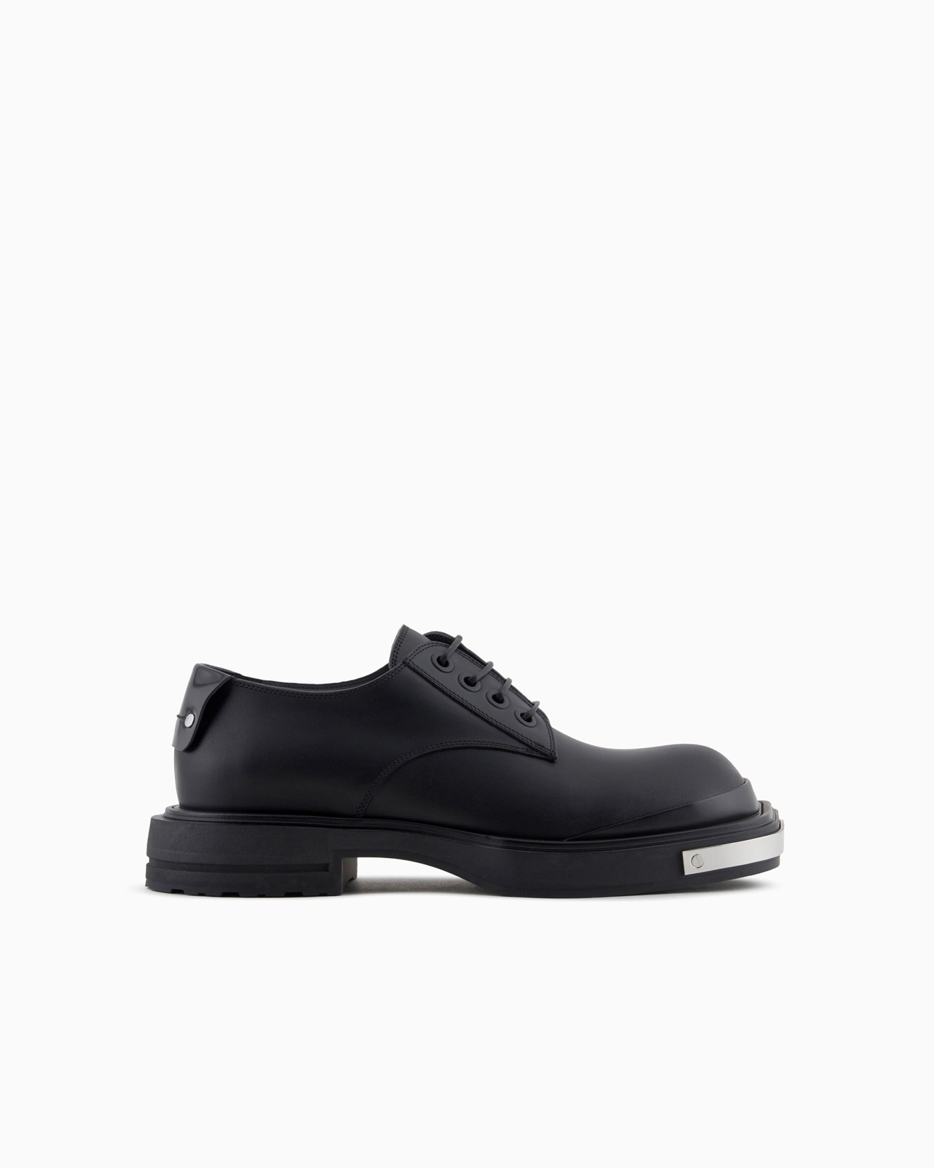 Leather Derby shoes with metal details Slide 0
