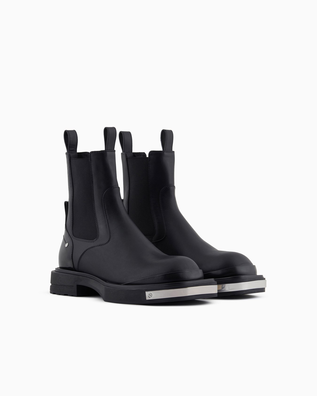 Leather Beatle boots with metal details Slide 1