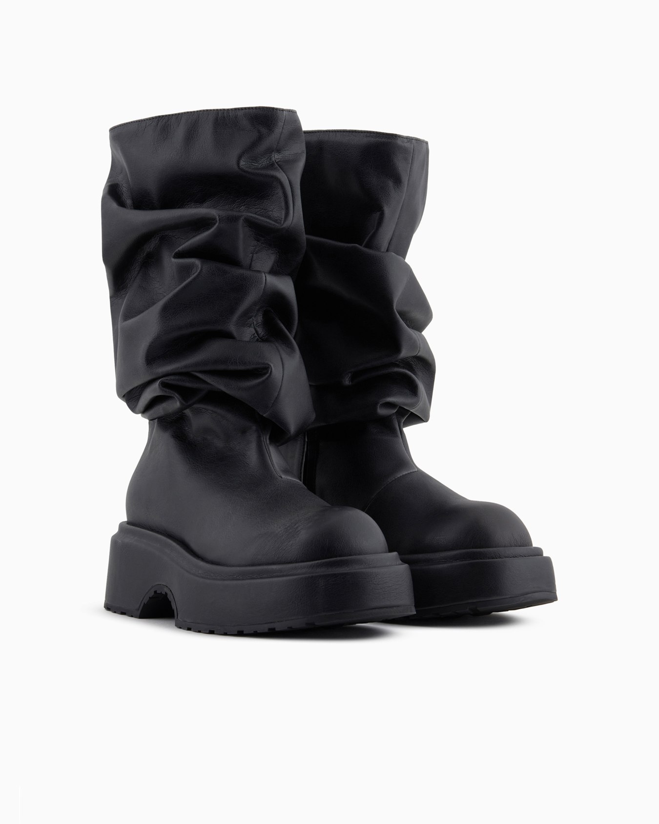 Chunky-Stiefel mit Drapierung in Nappa-Optik Folie 1