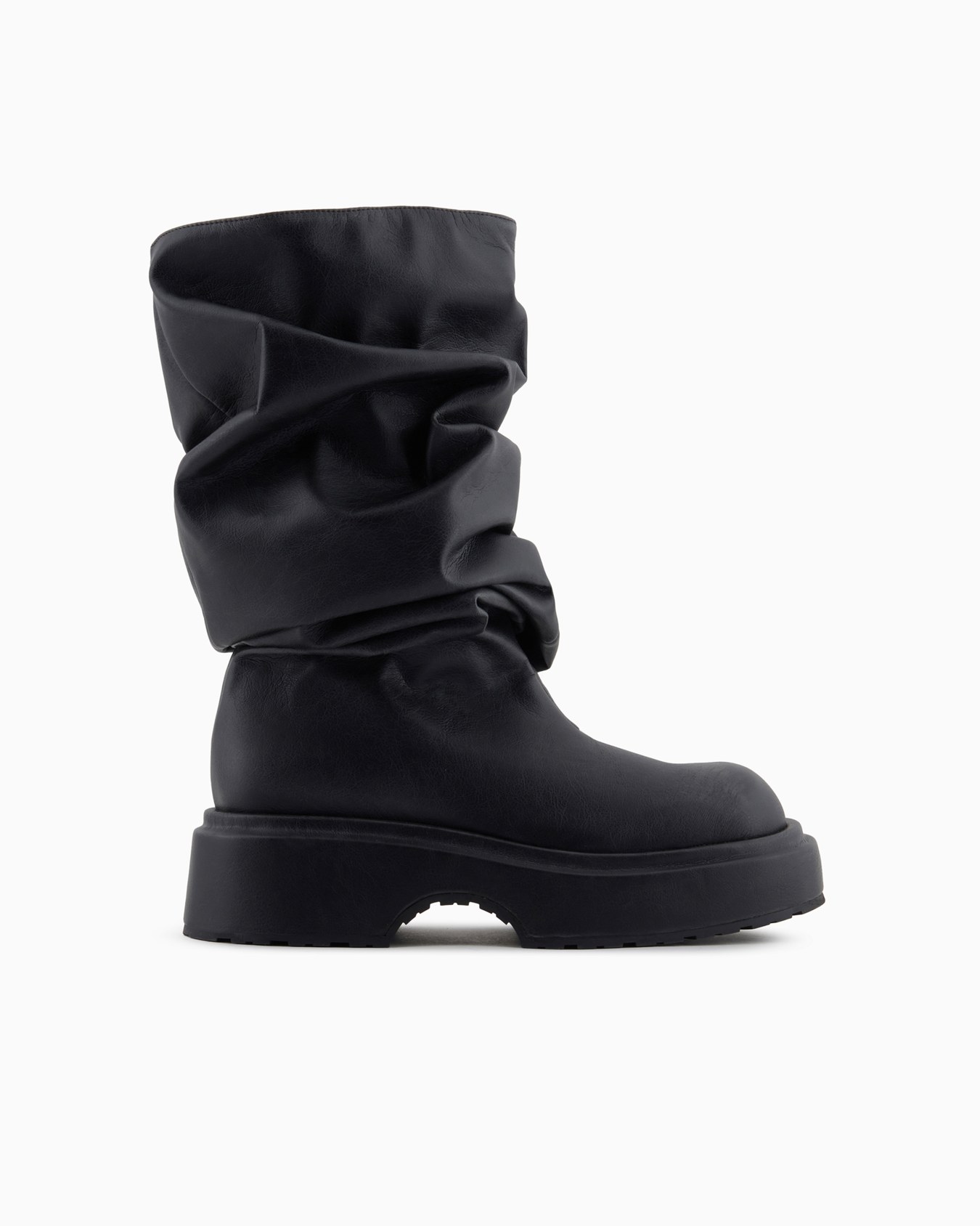 Chunky-Stiefel mit Drapierung in Nappa-Optik Folie 0