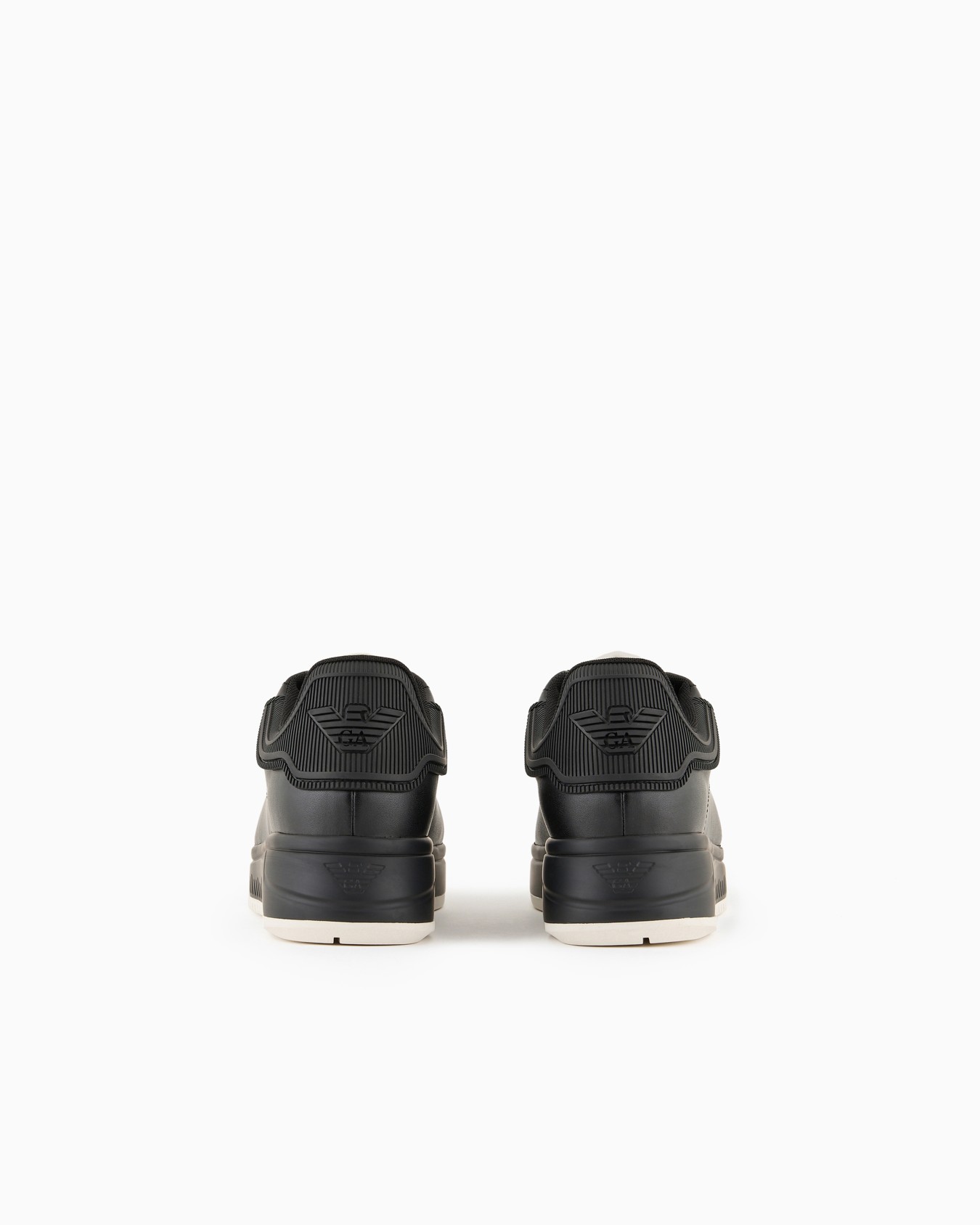 Leather sneakers with rubber back knurled sole Slide 3