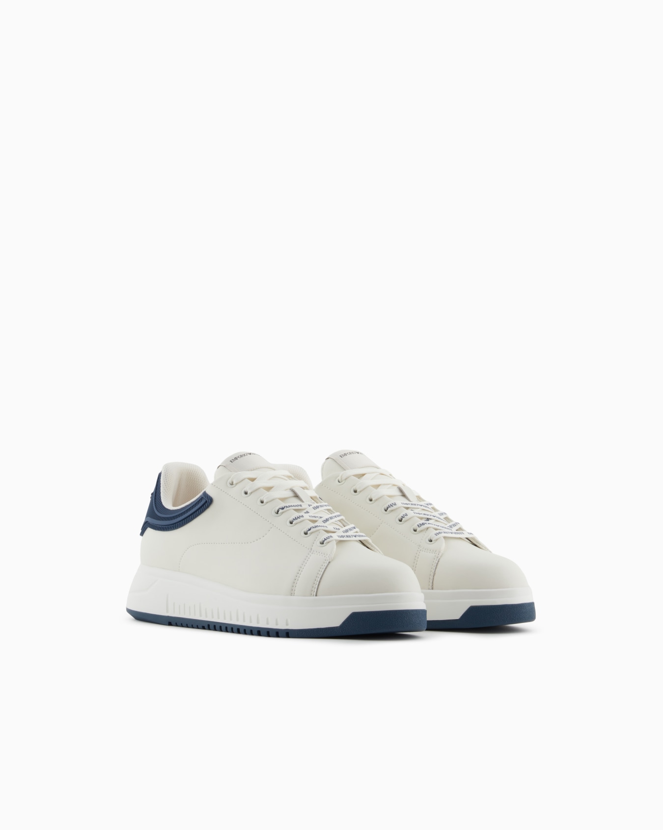 Leather sneakers with rubber back knurled sole Slide 1