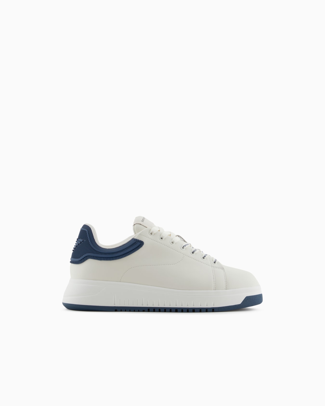 Leather sneakers with rubber back knurled sole Slide 0