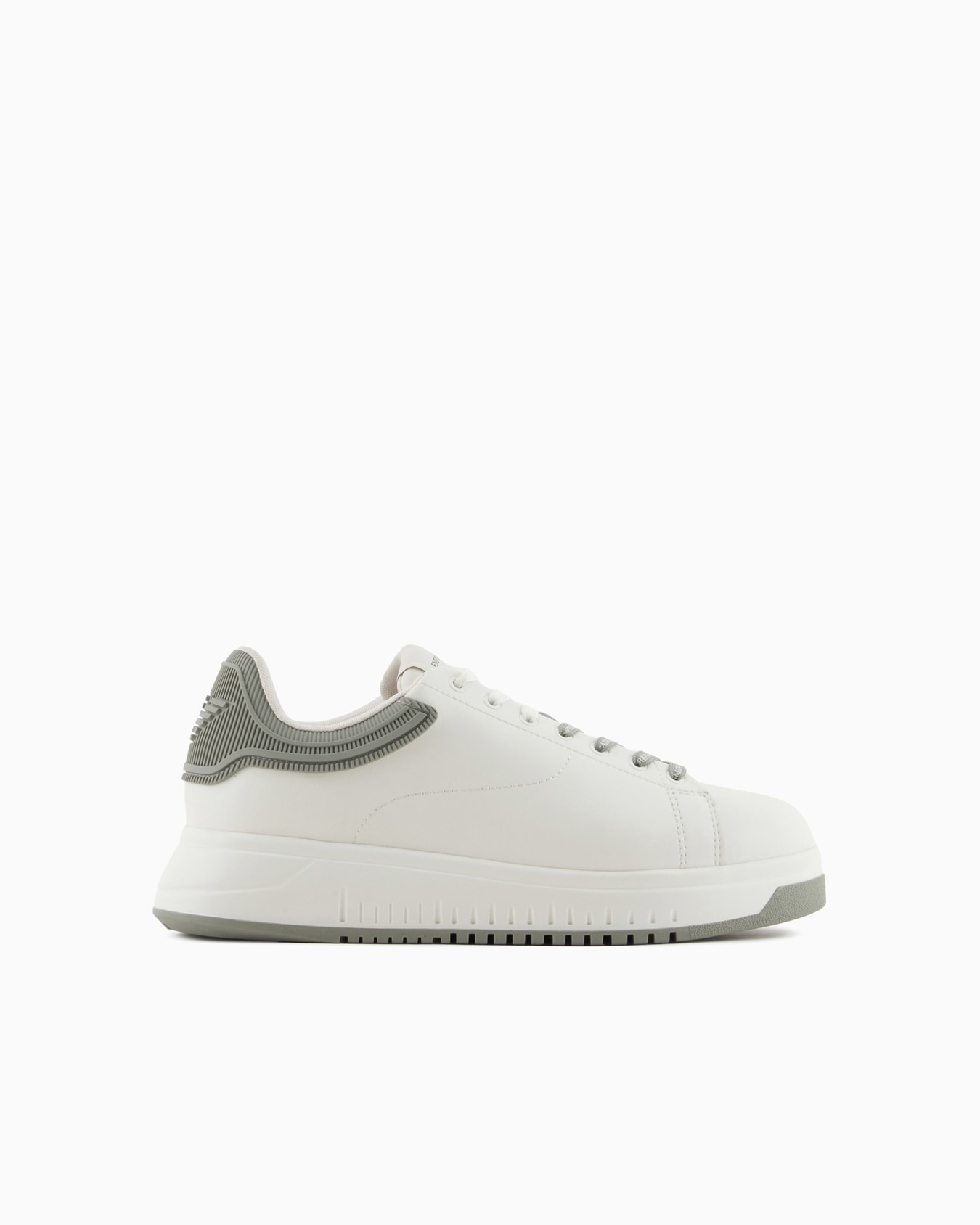 Leather sneakers with rubber back knurled sole Slide 0