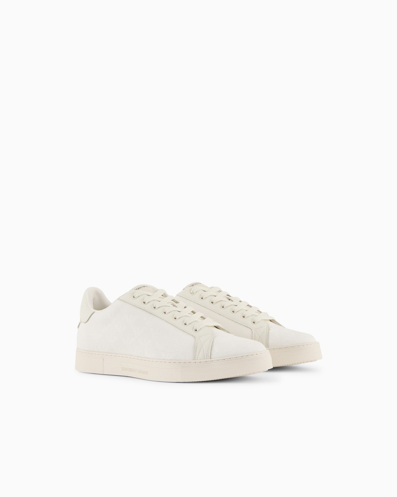 Nylon sneakers with jacquard all-over eagle Slide 1