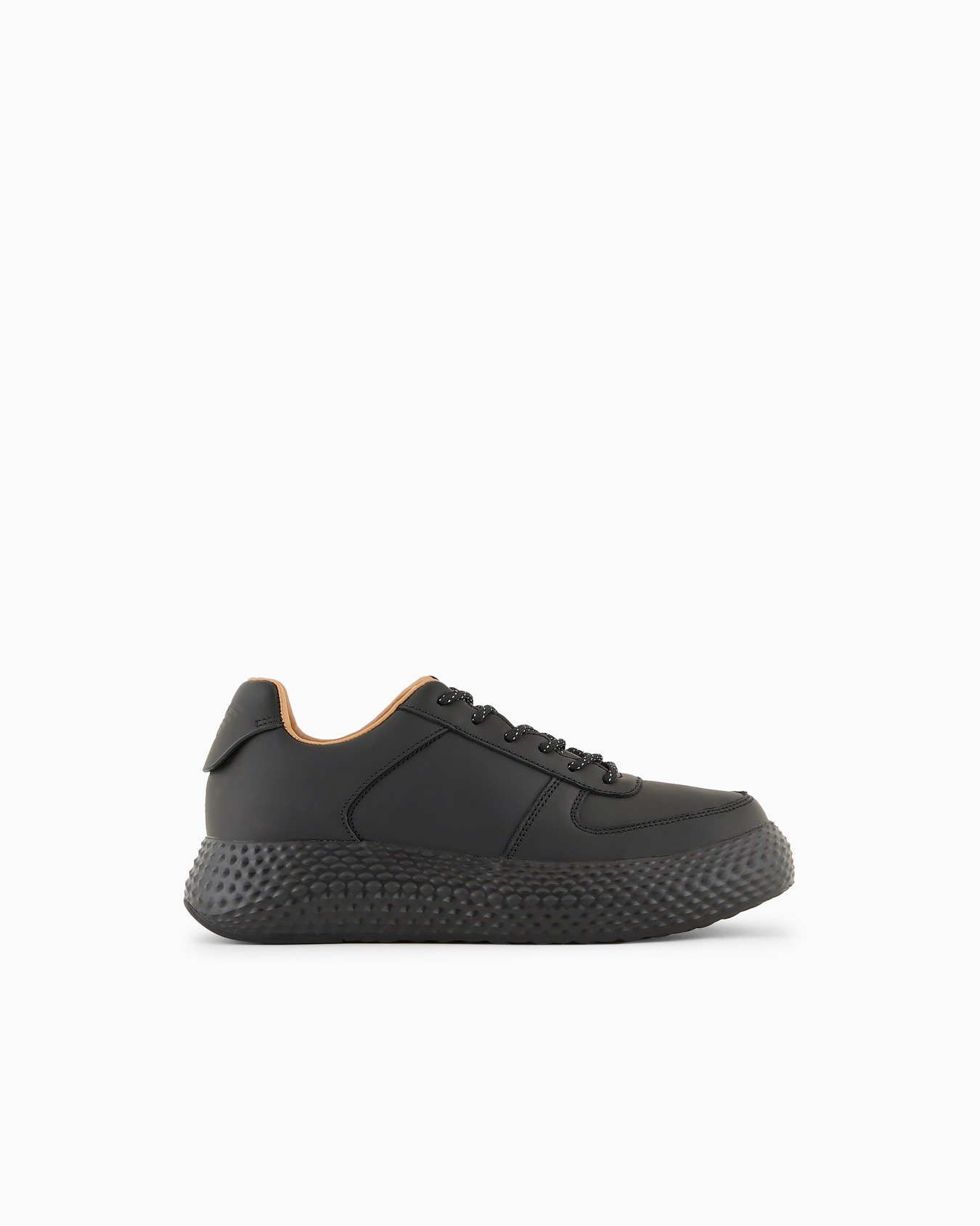 Leather sneakers with ribbed high sole Slide 0