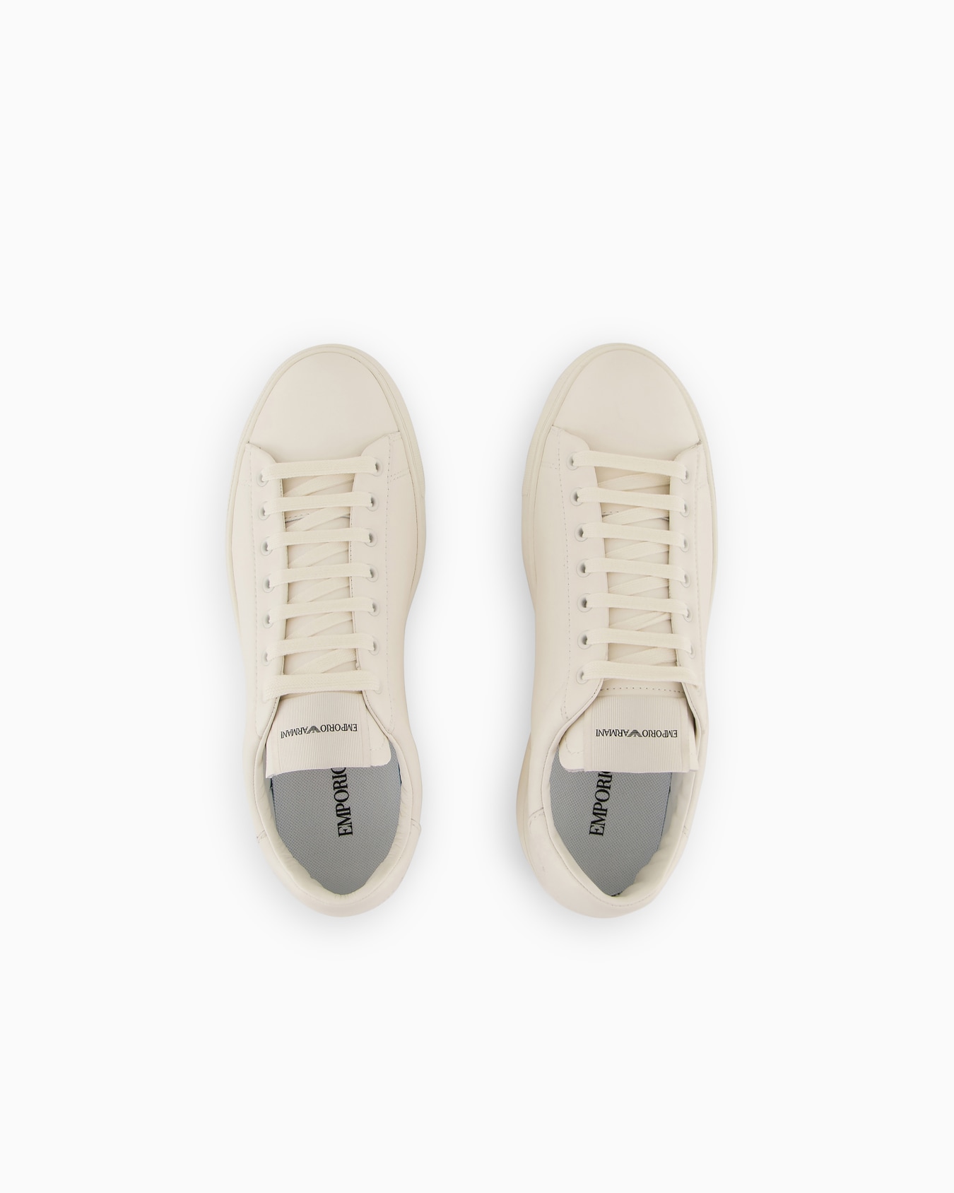 Leather sneakers with gold signature logo Slide 2