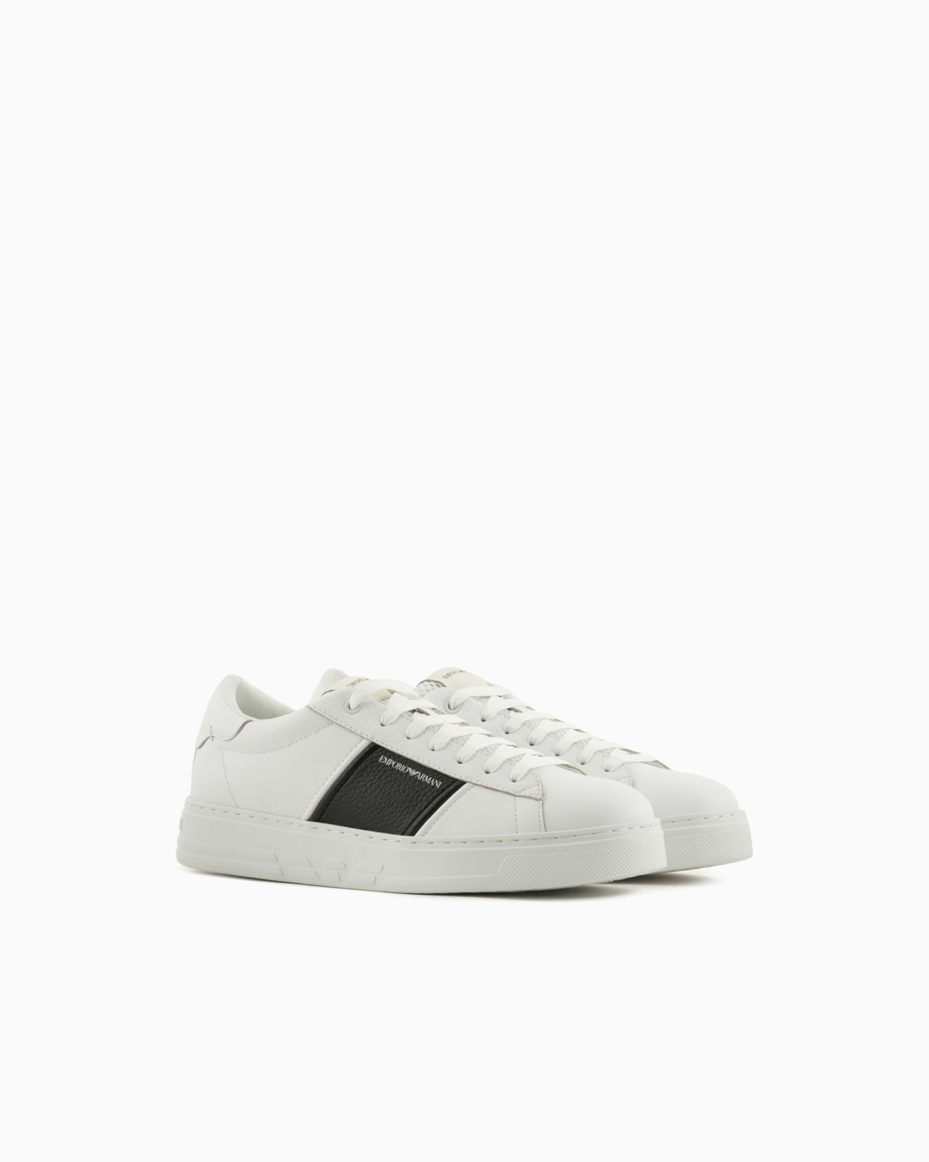 Leather sneakers with logo detail Slide 1