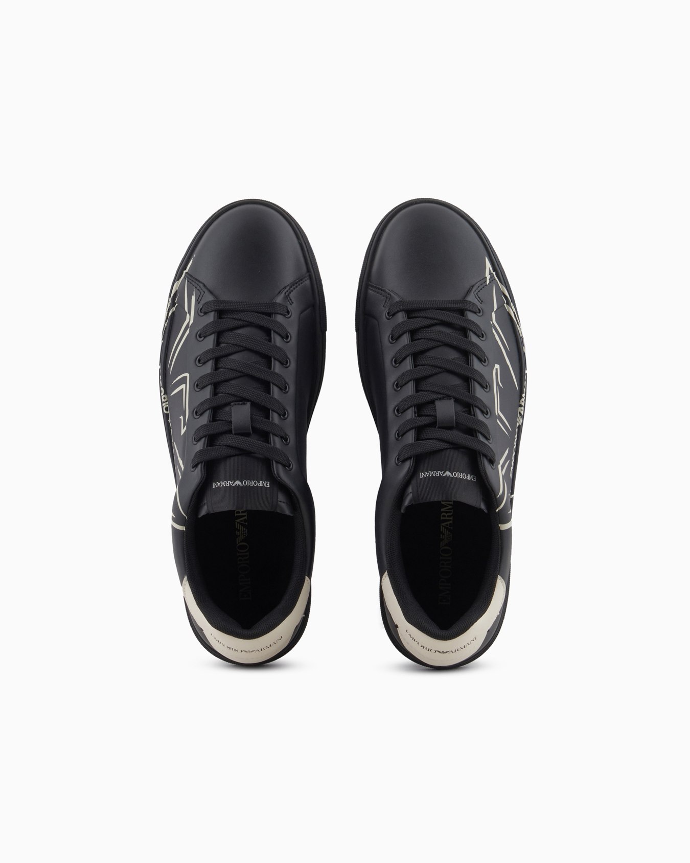 Soft leather sneakers with eagle print Slide 2