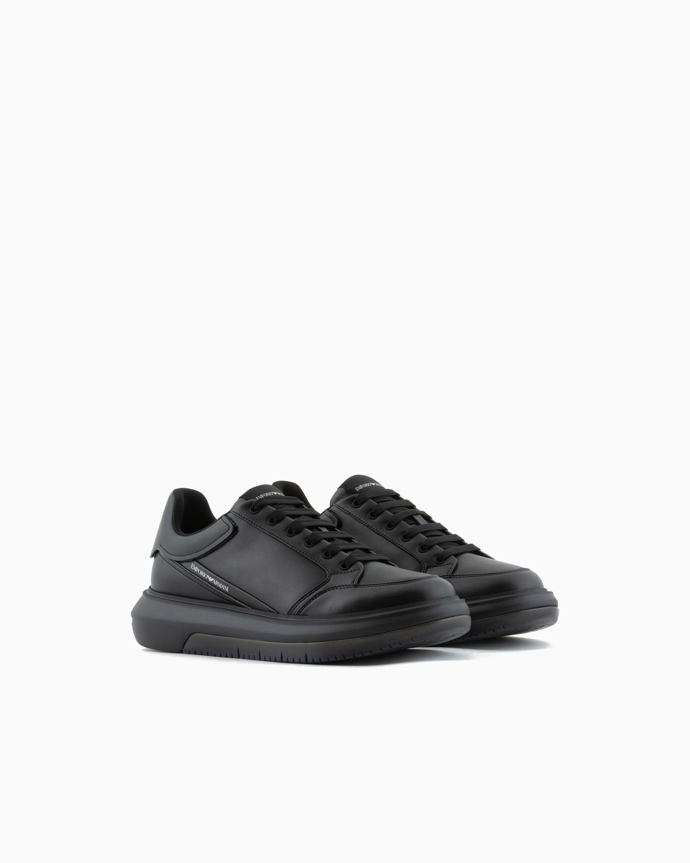 Leather sneakers with side logo Slide 1