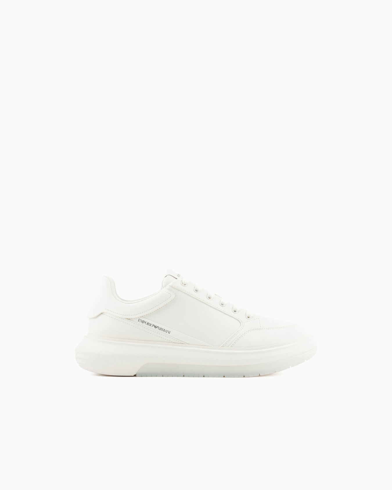 Leather sneakers with side logo Slide 0