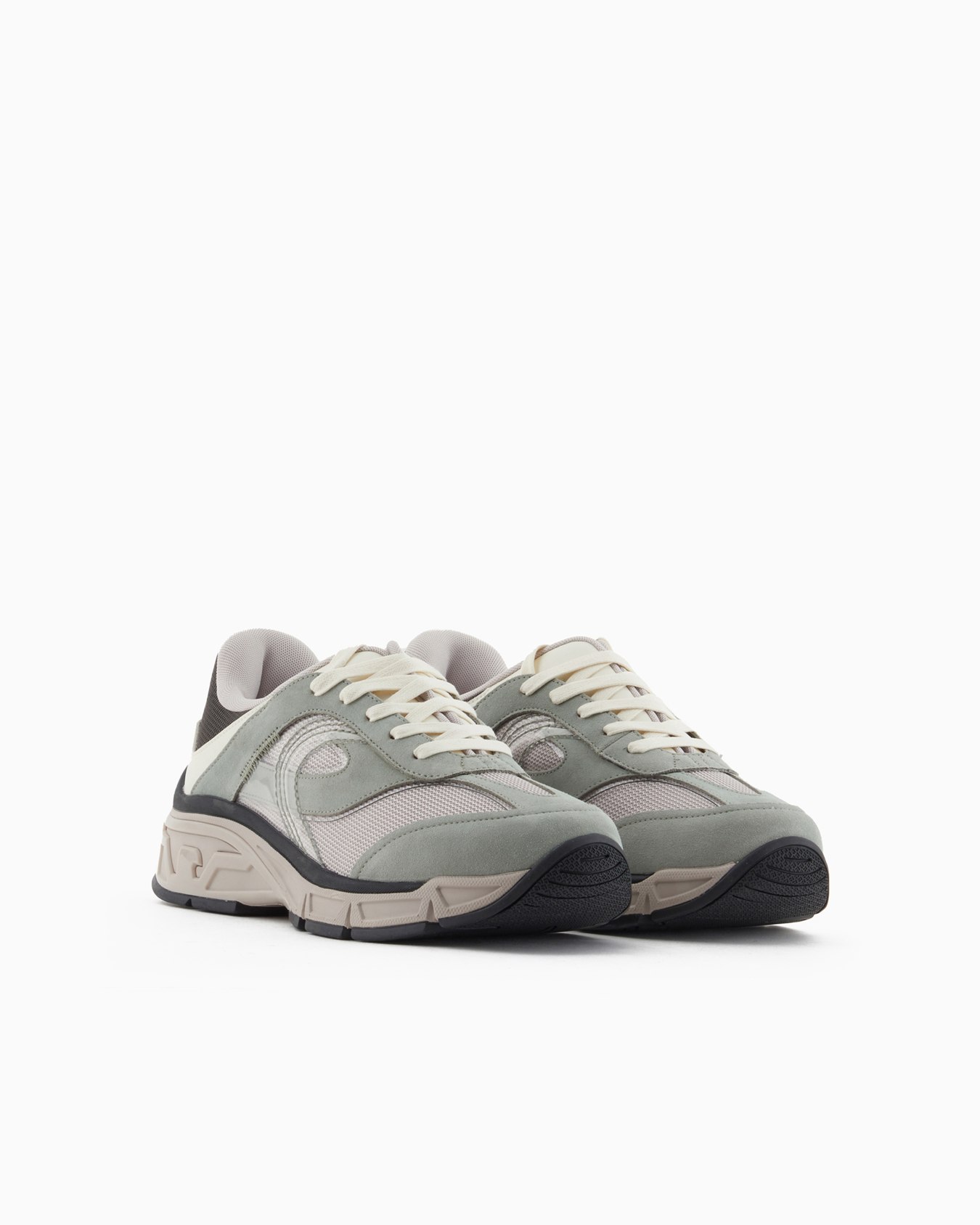 Mesh sneakers with suede details Slide 1