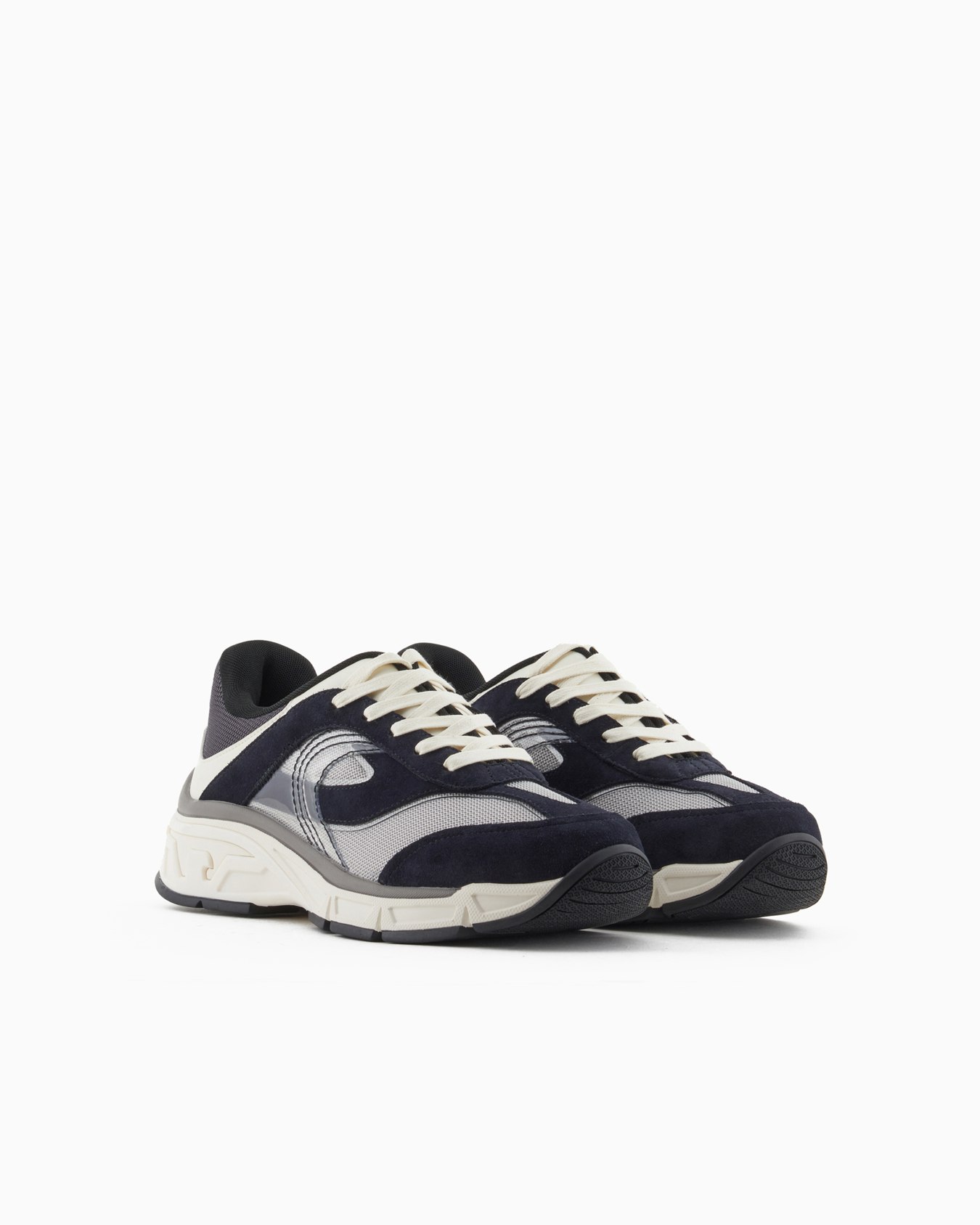 Mesh sneakers with suede details Slide 1