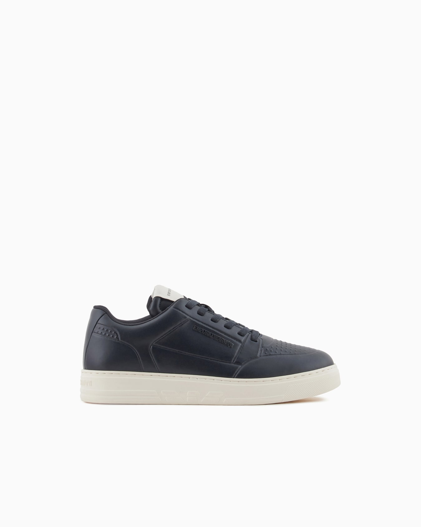 Leather sneakers with side logo Slide 0