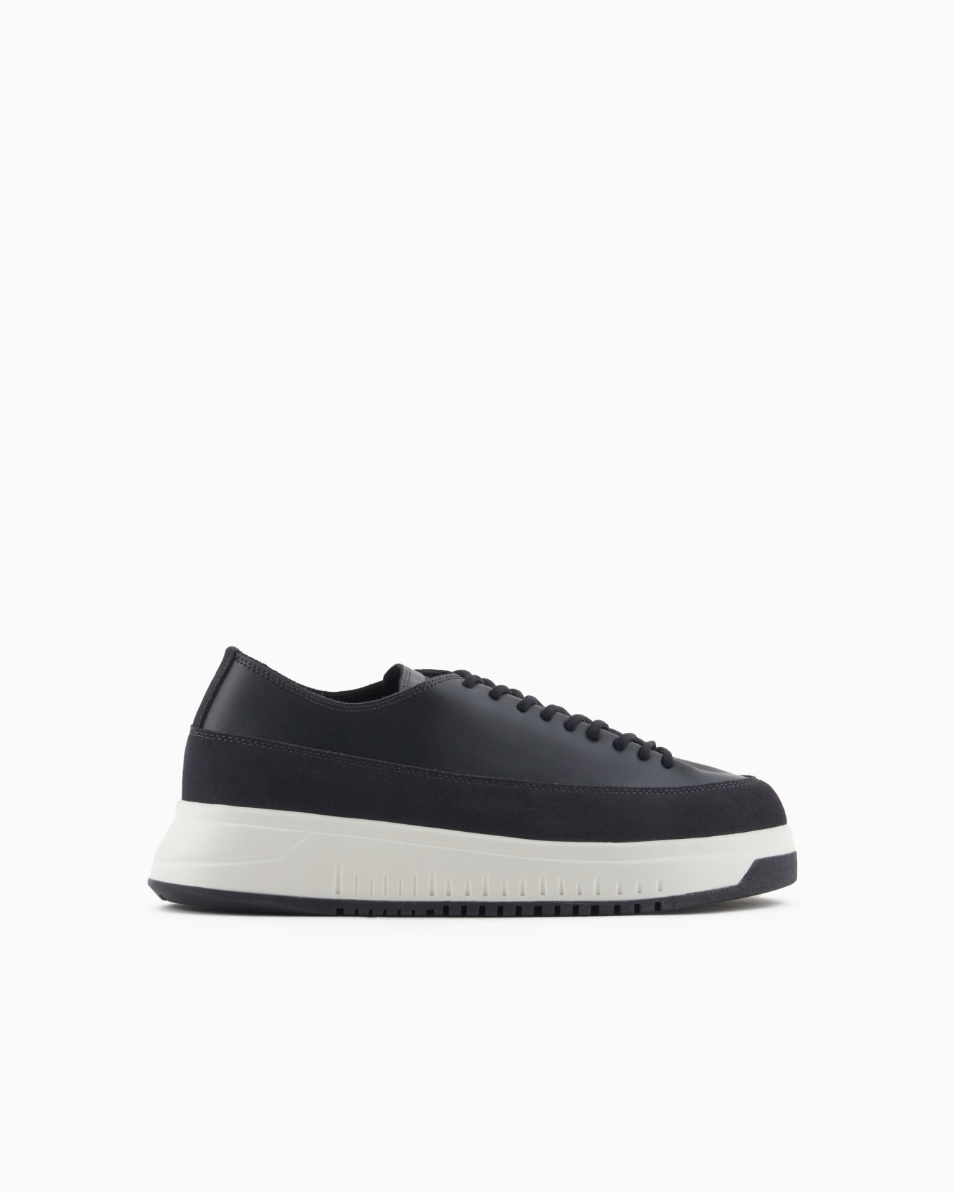 Leather and suede sneakers with knurled soles Slide 0