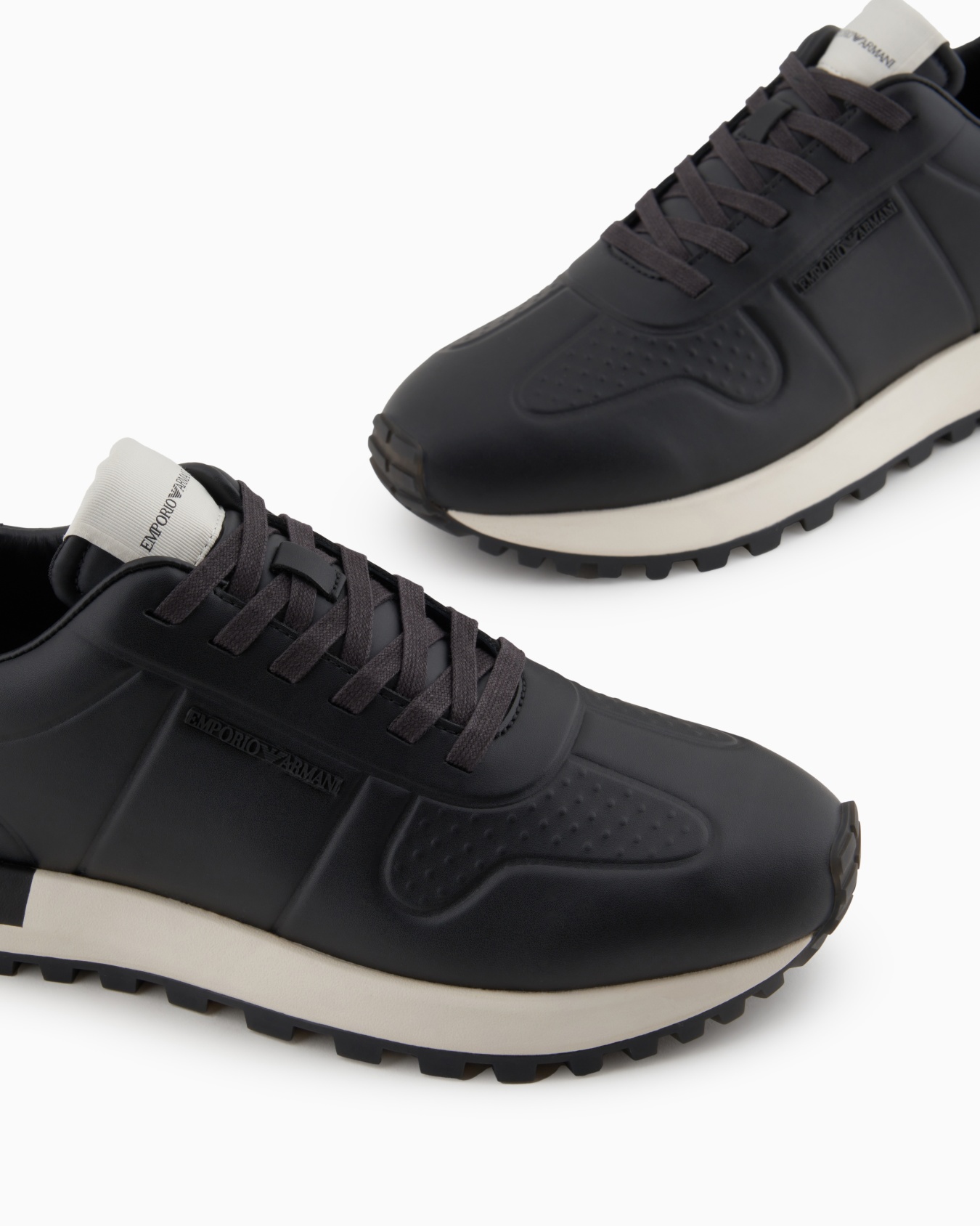 Leather sneakers with thermoformed details Slide 4