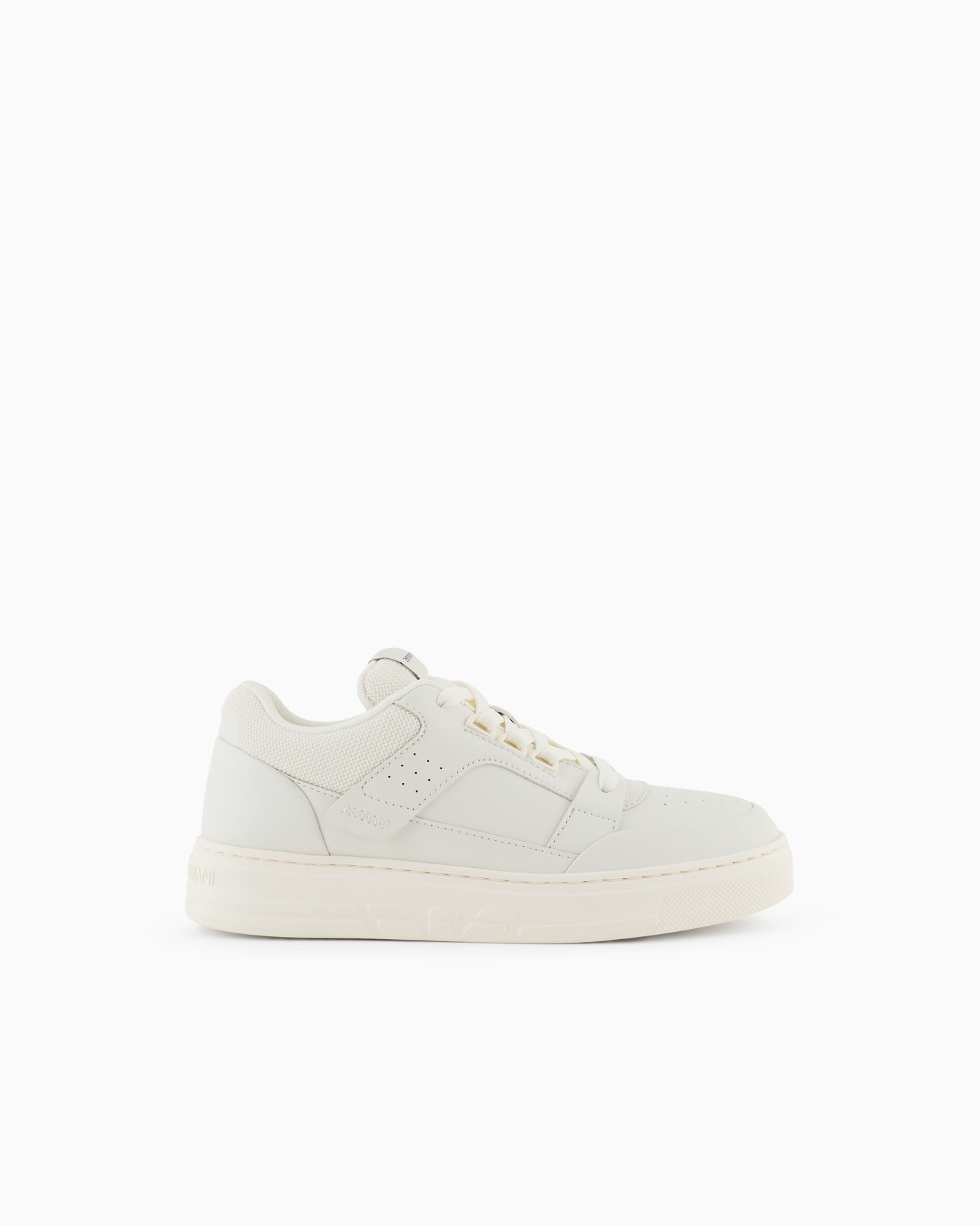 Leather and mesh sneakers with contrasting details Slide 0