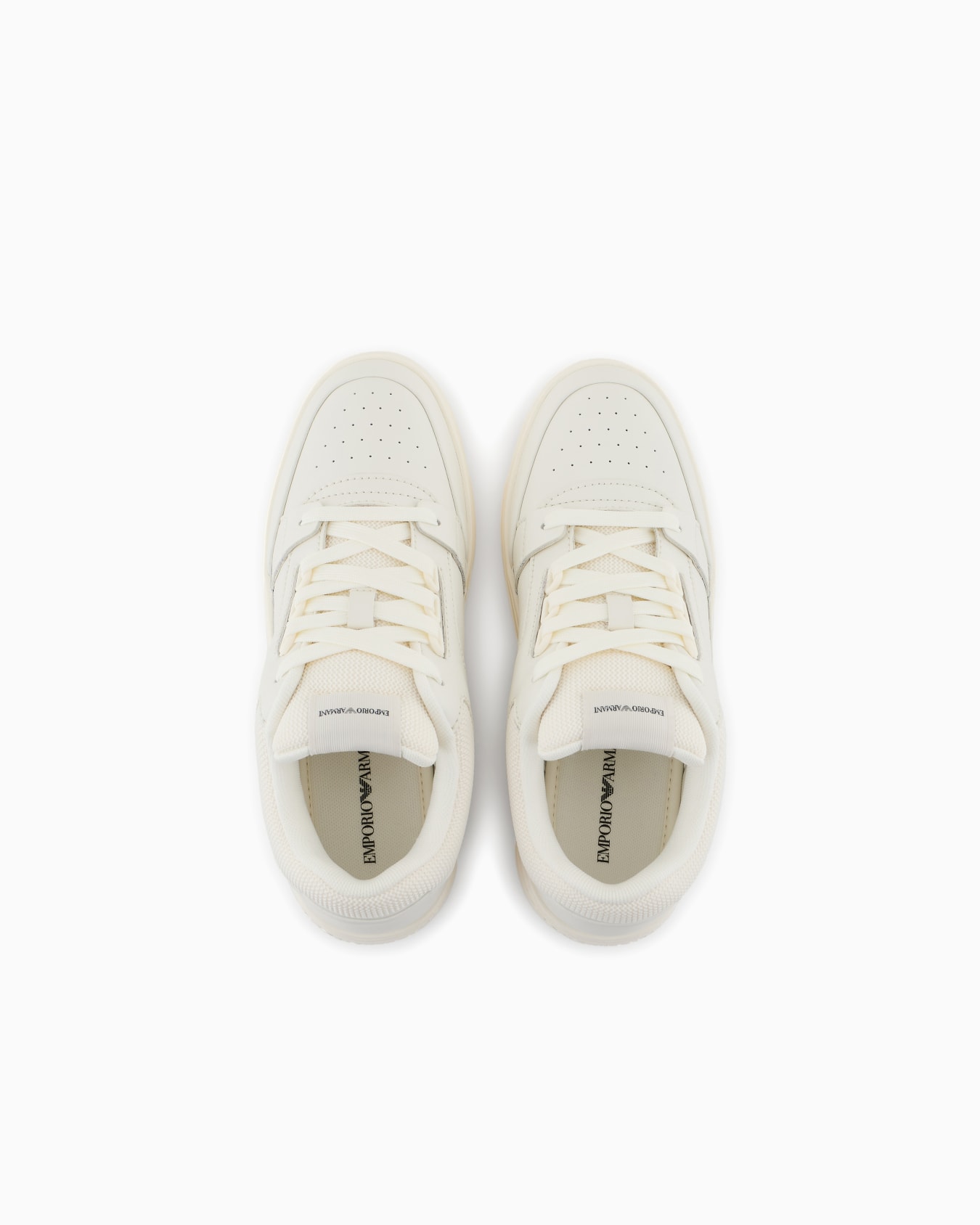 Leather and mesh sneakers with contrasting details Slide 2