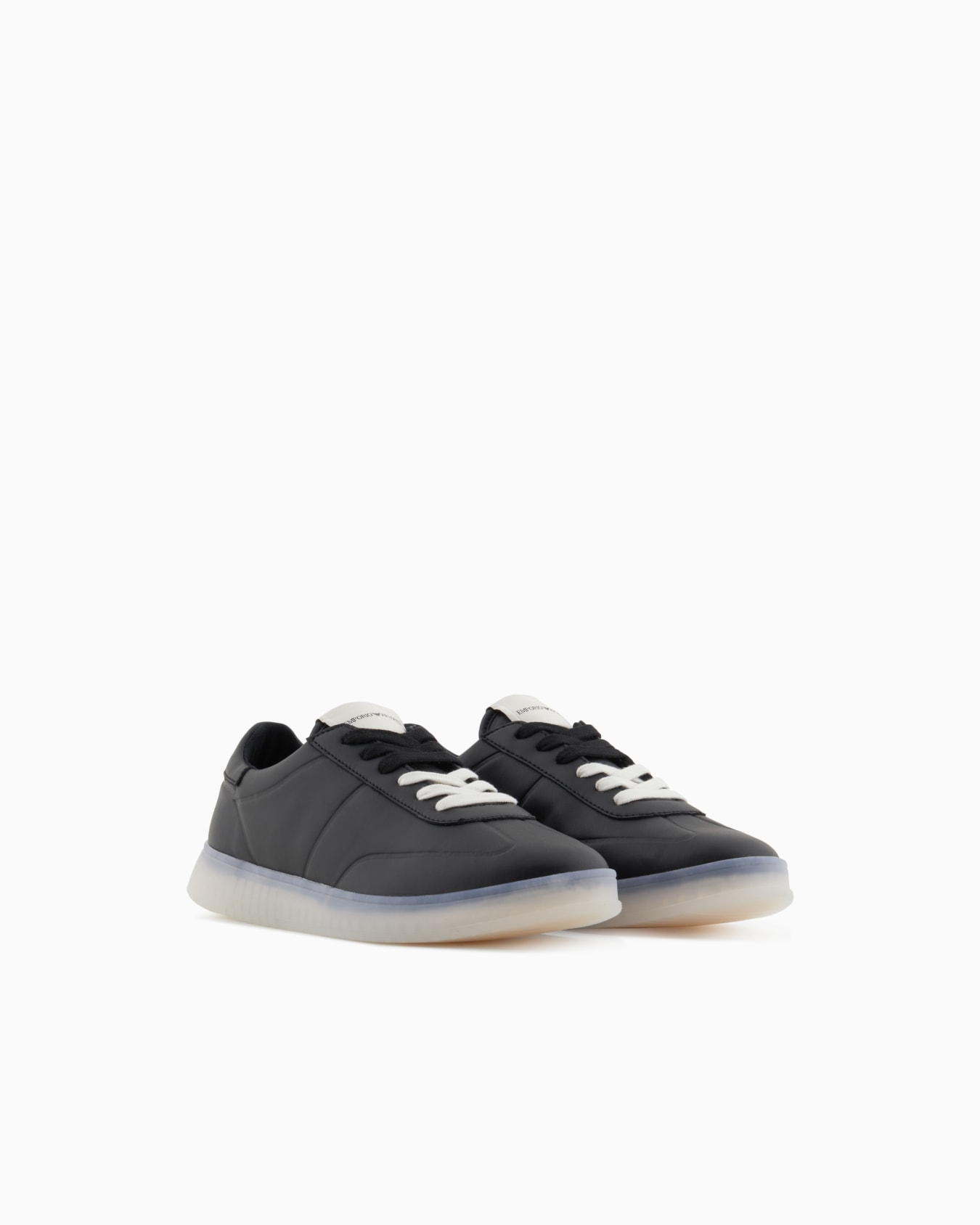 Leather sneakers with semi-transparent sole Slide 1