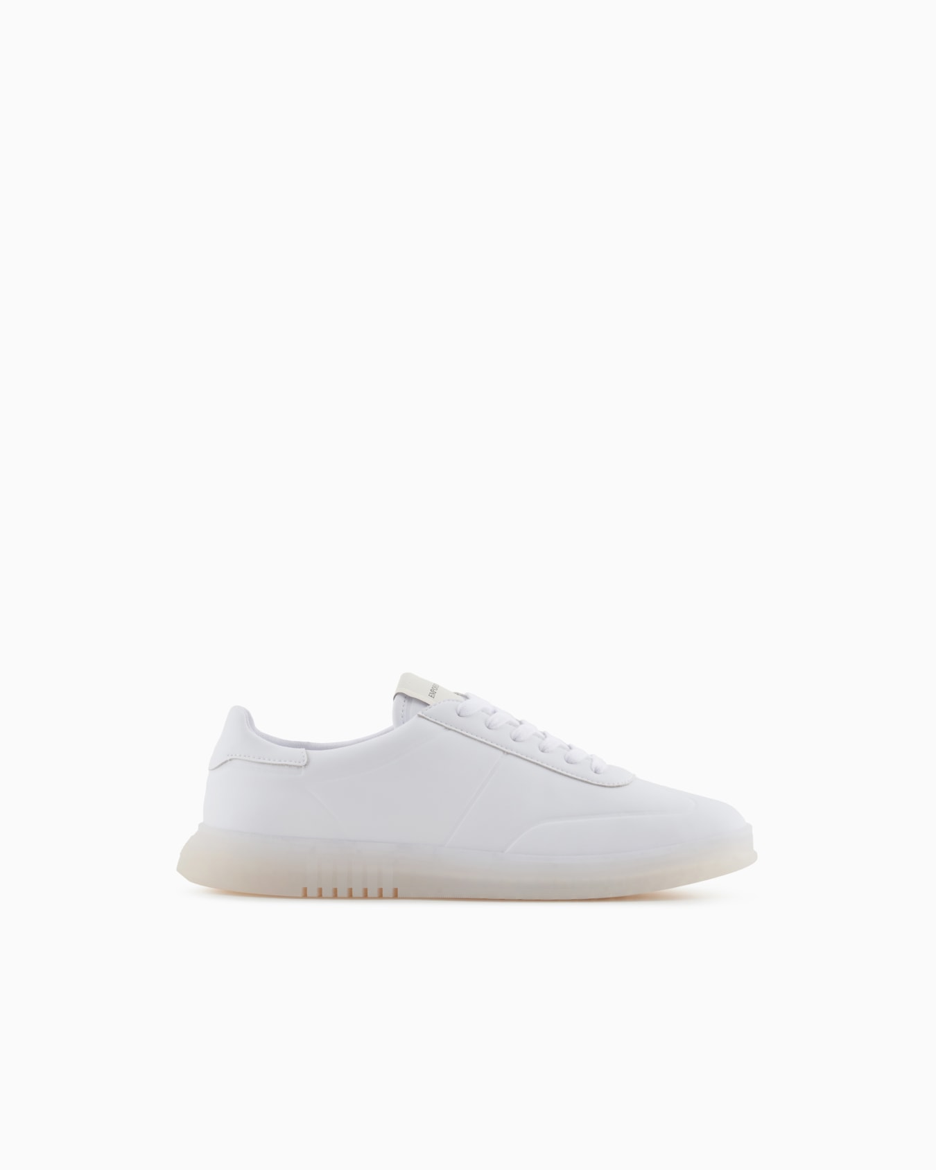 Sneakers en cuir avec semelle semi-transparente Diapositive 0