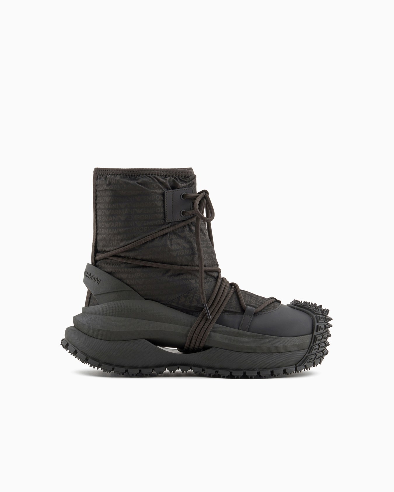 Nylon ankle boots with logo lettering and drawstring Slide 0