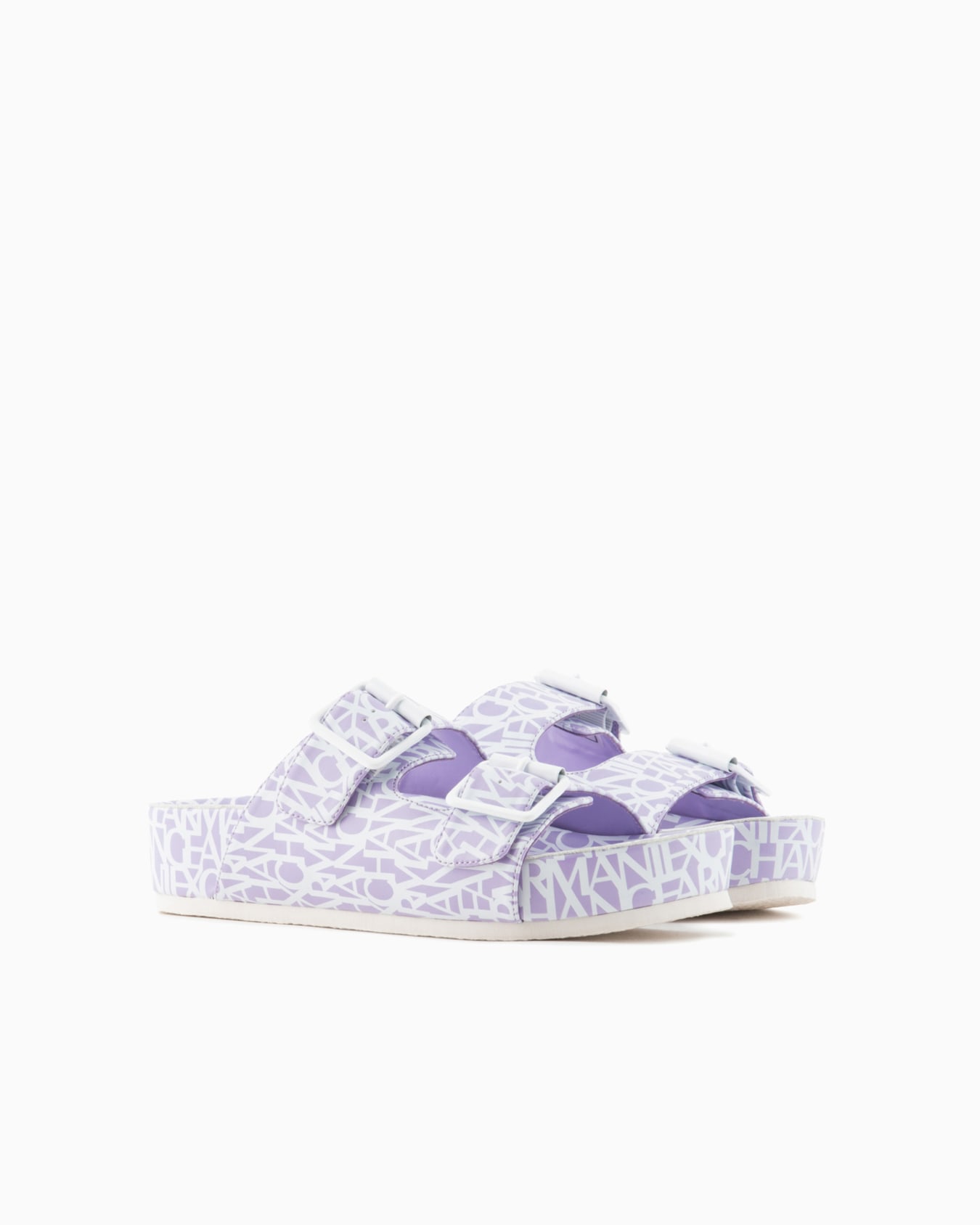 Sandals with all-over logo writing Diapositiva 1