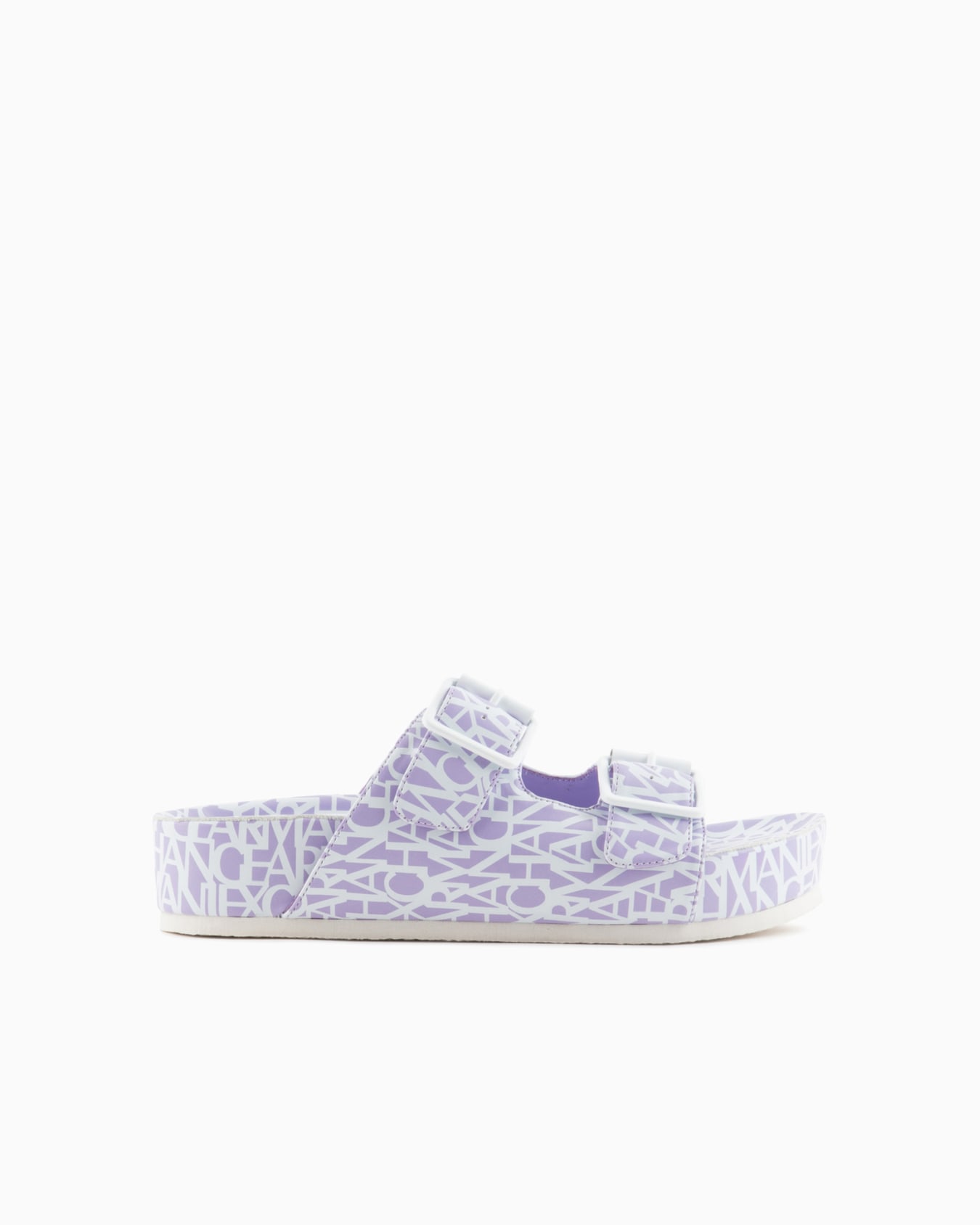 Sandals with all-over logo writing Diapositiva 0