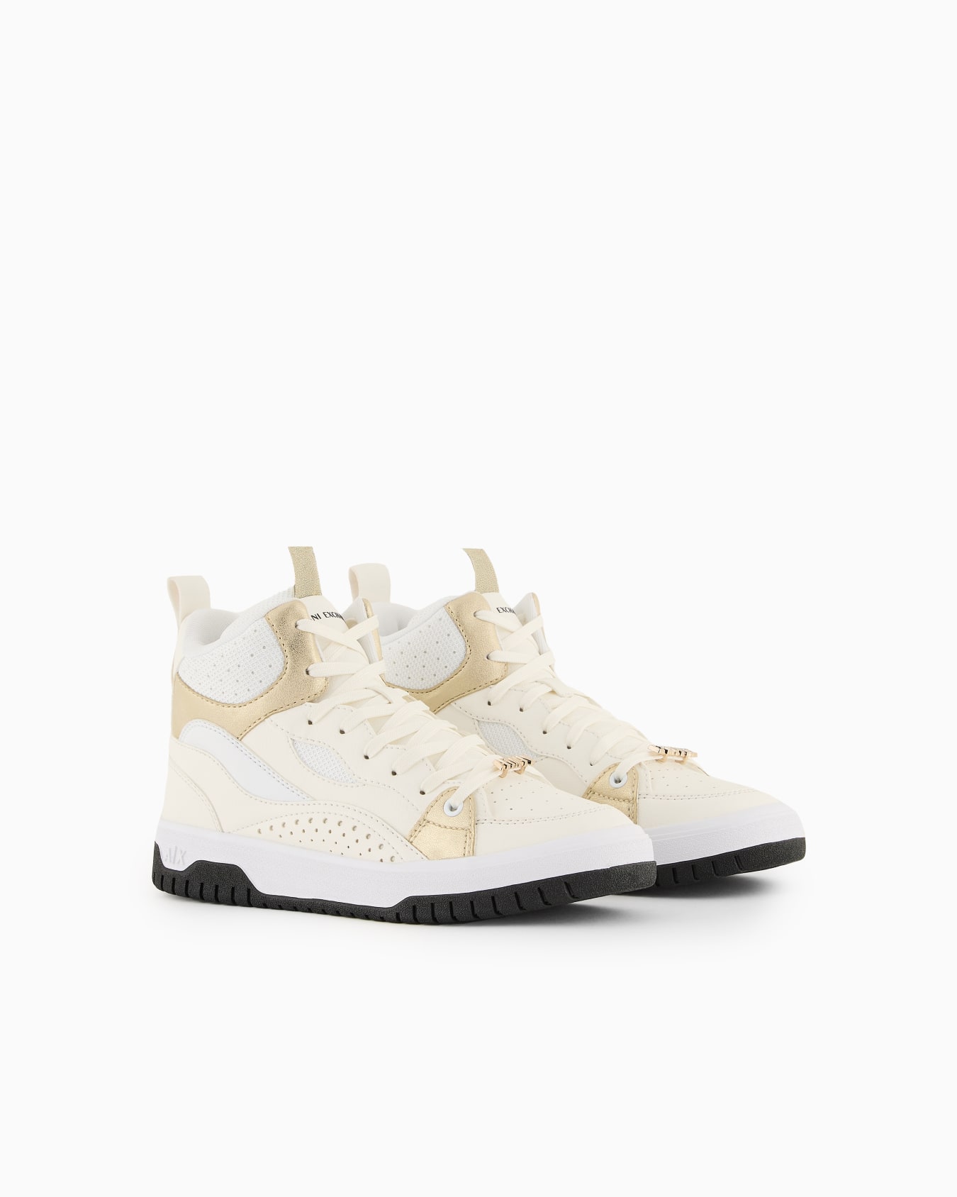 Shiny Point High-Top Lace-Up Sneakers Slide 1