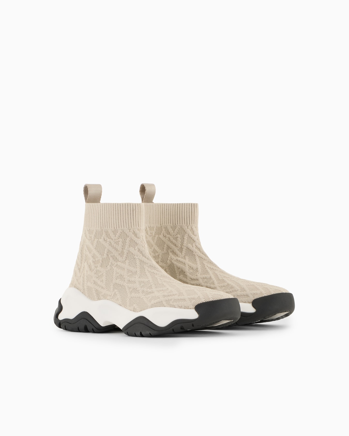 Baskets chaussettes en tissu stretch avec logo all-over Diapositive 1