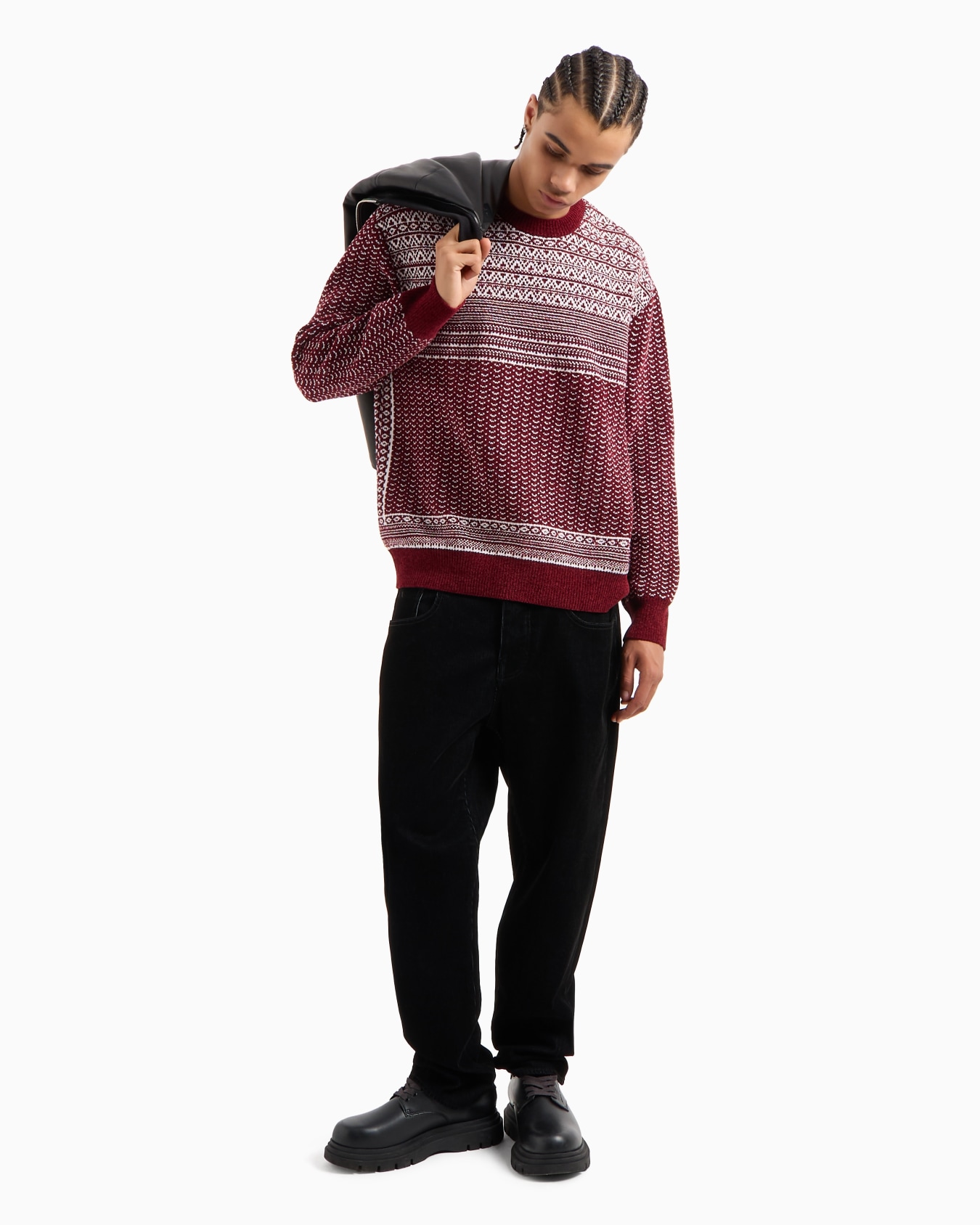 Pull à motif tricot bicolore Diapositive 3