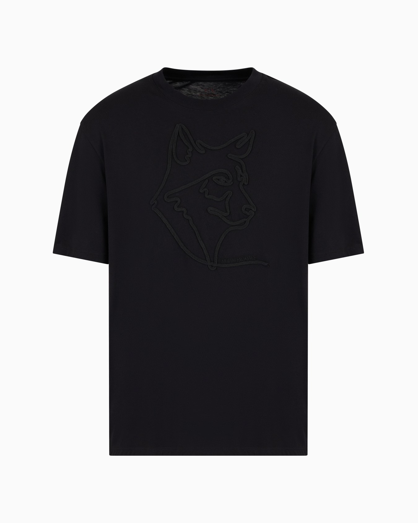 Regular fit T-shirt with tone-on-tone embroidery in organic cotton Slide 0