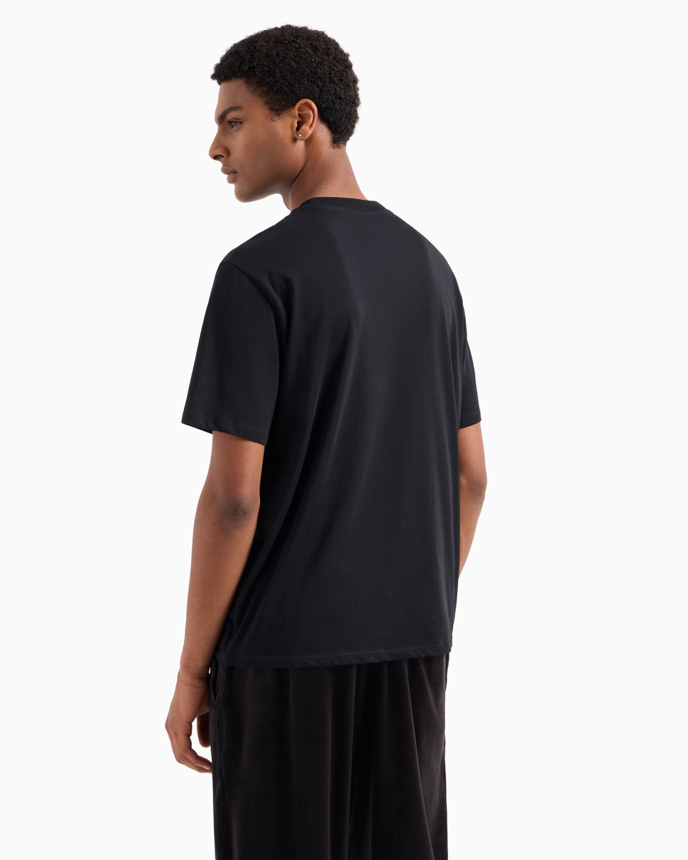 Regular fit T-shirt with tone-on-tone embroidery in organic cotton Slide 2