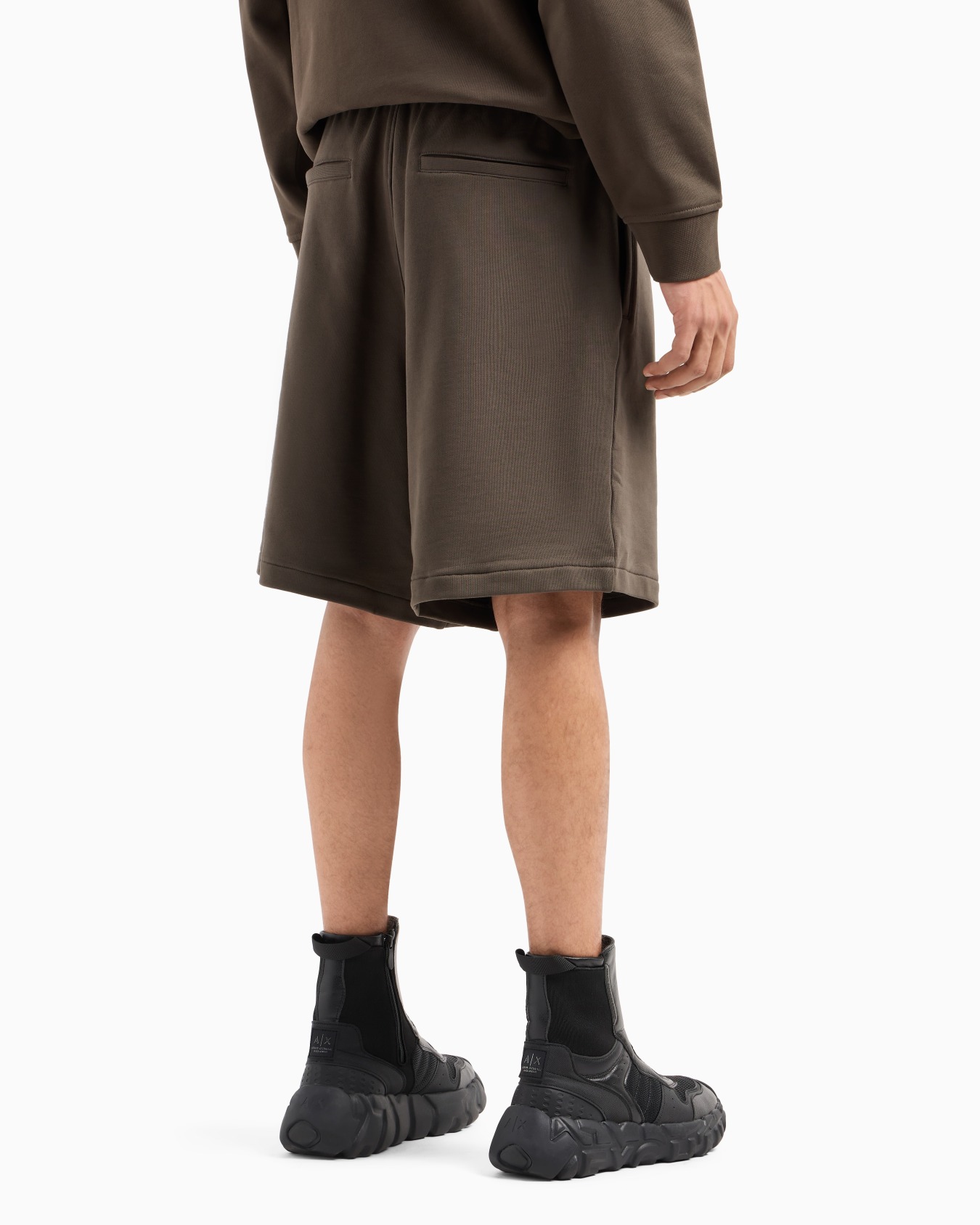 Bermudas de felpa de algodón con bolsillo en contraste Diapositiva 2