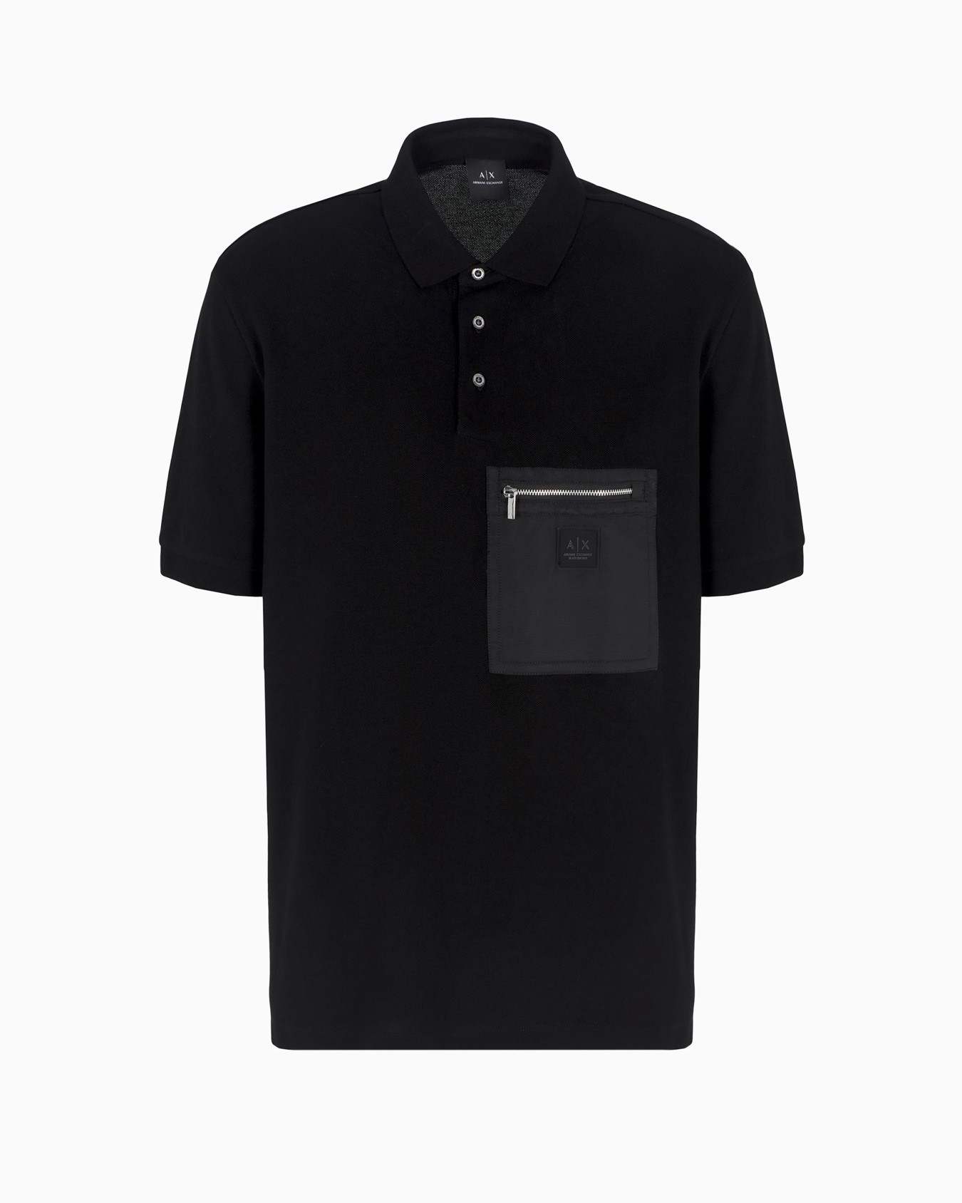 Short-sleeved cotton polo with pocket Slide 0