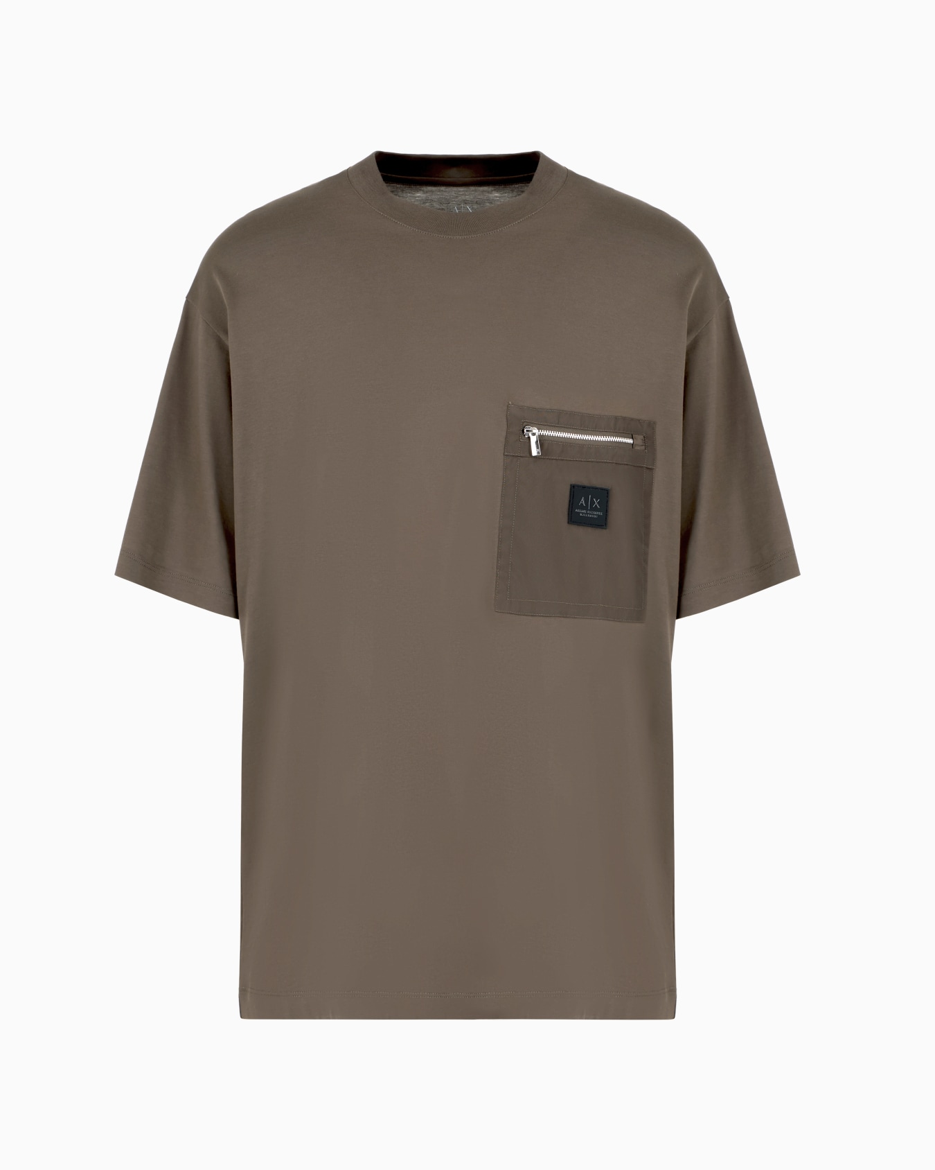 Relaxed fit T-shirt with zip pocket and logo Slide 0