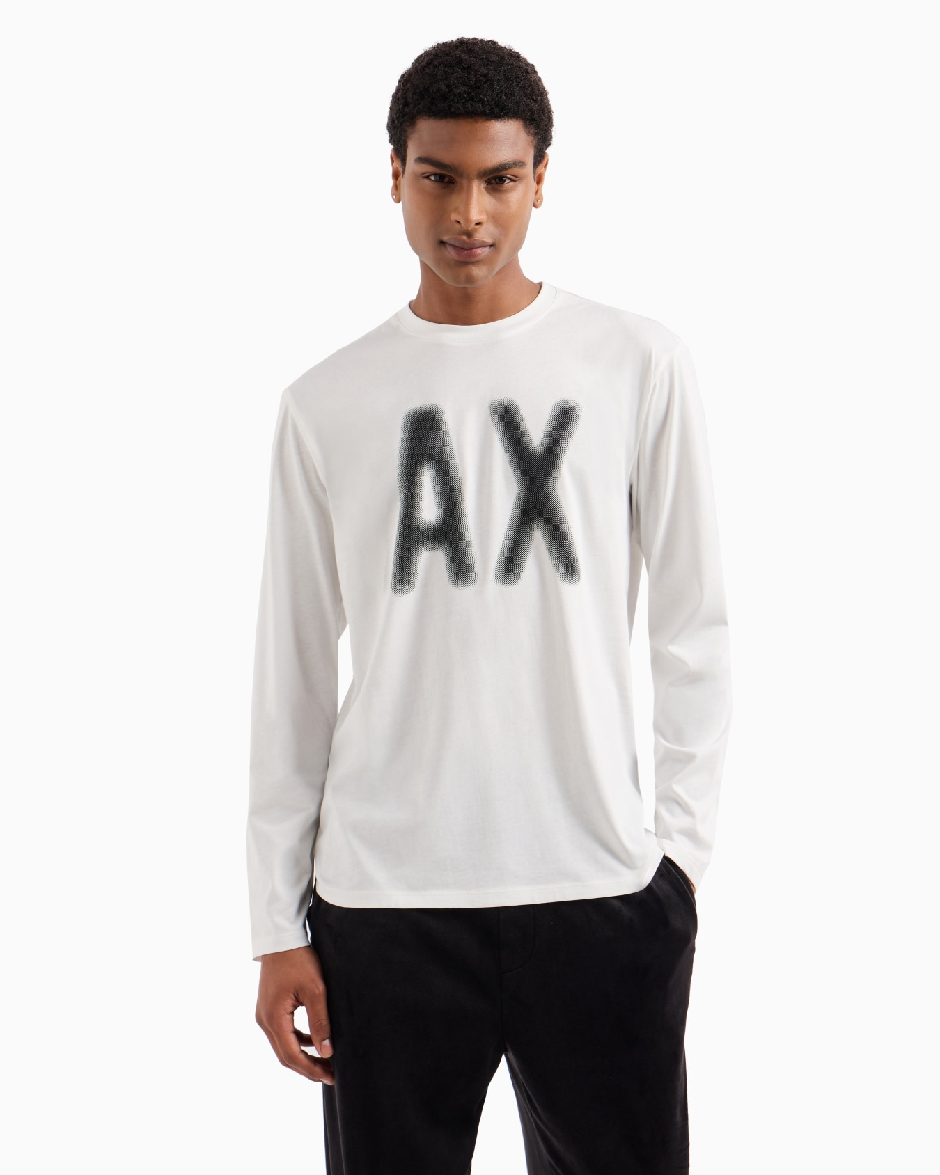 Long-sleeved T-shirt with faded logo Slide 1