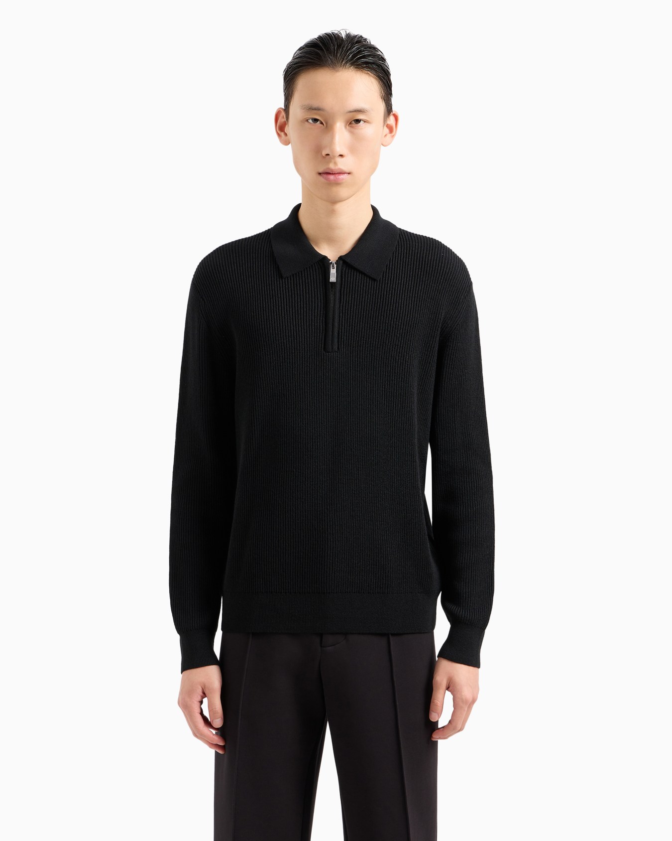 Wool Blend Collared Sweater Slide 1