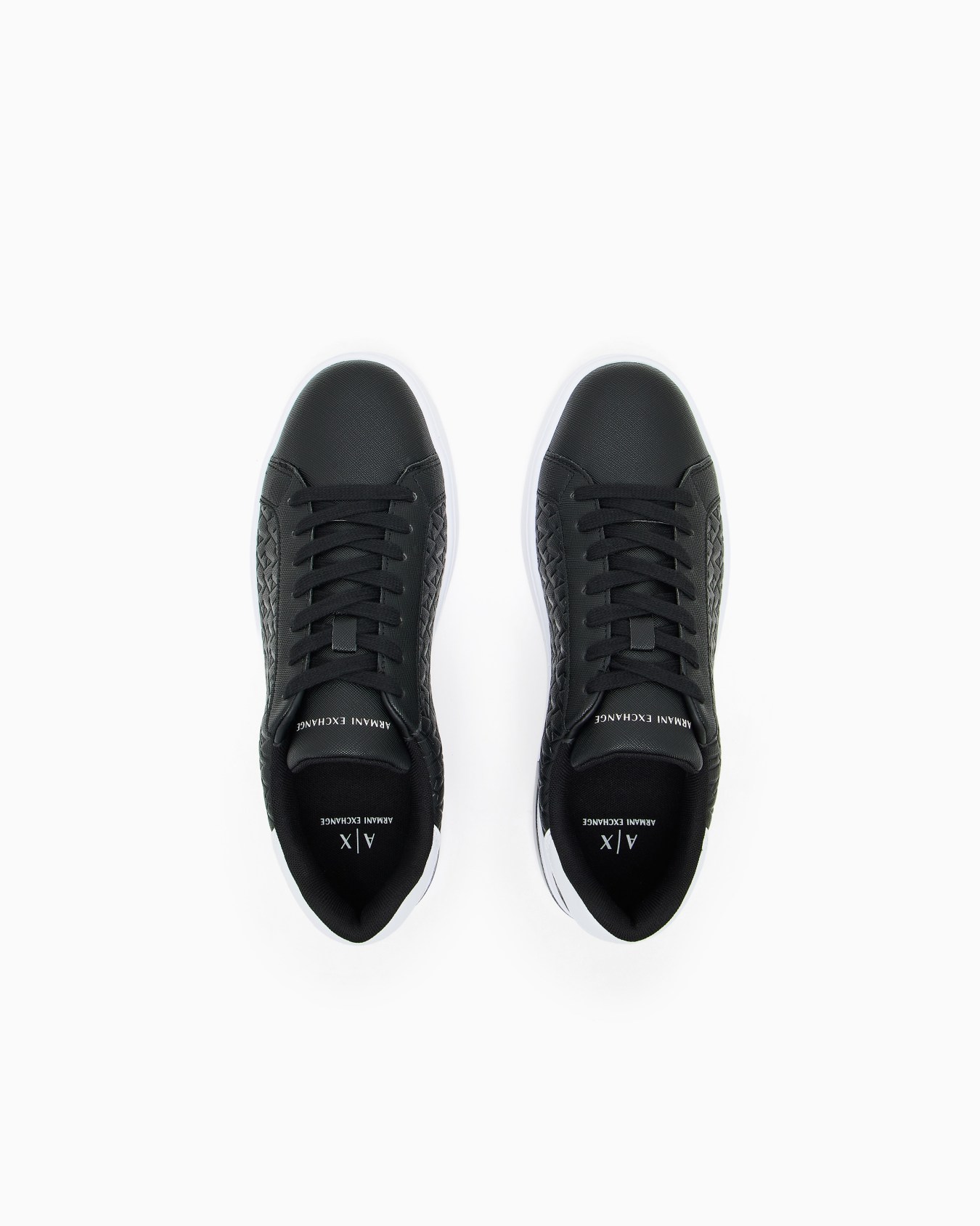 Lace-up sneakers with allover embossed logo Slide 2