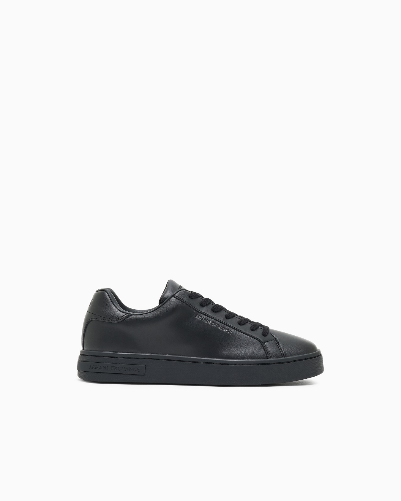 Leather sneakers with logo on the sole Slide 0