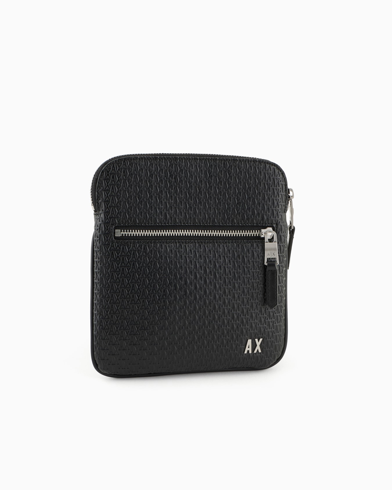 Borsa a tracolla piatta con logo in rilievo su tutta la superficie Slide 1