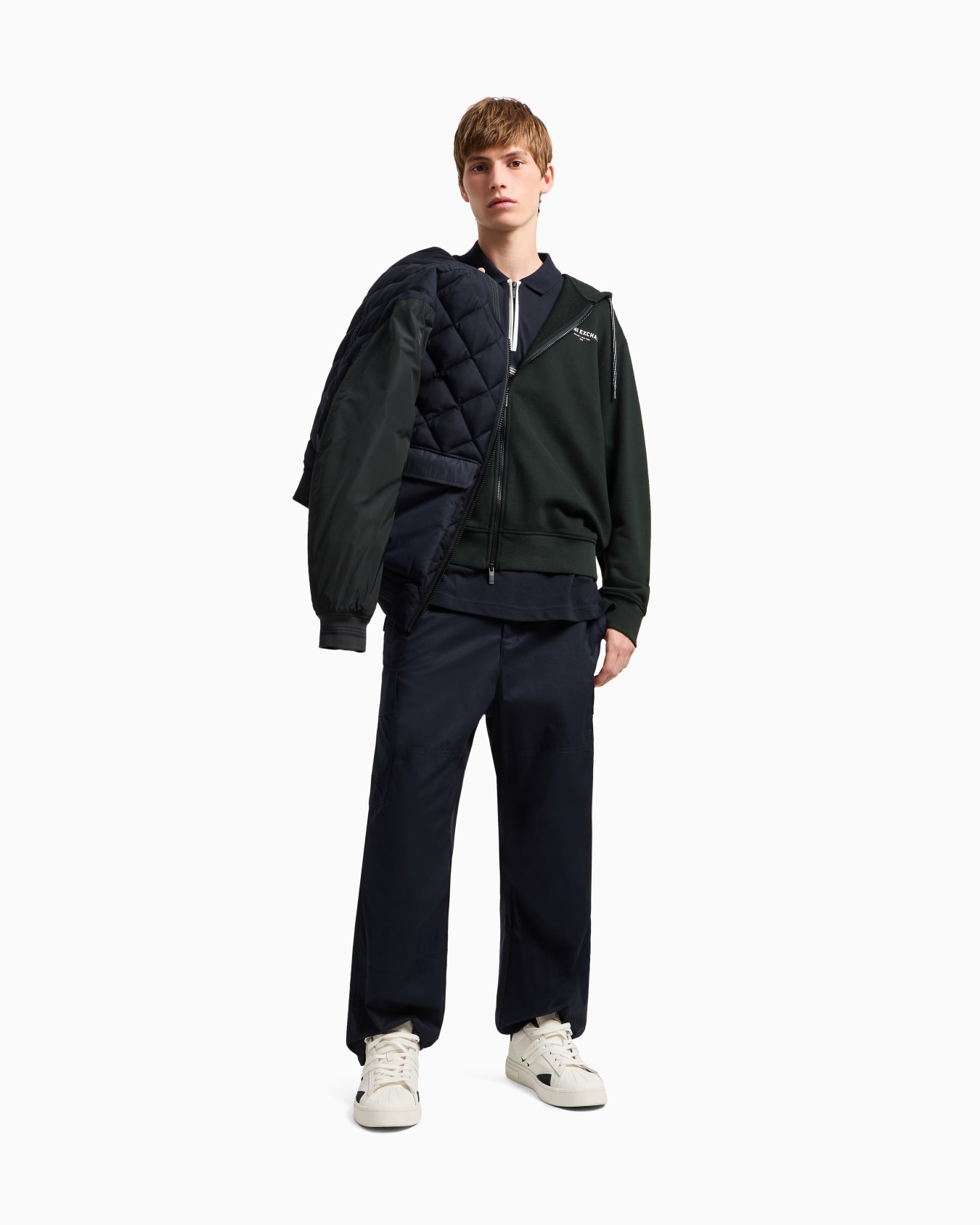 Regular fit polo with zip Slide 1