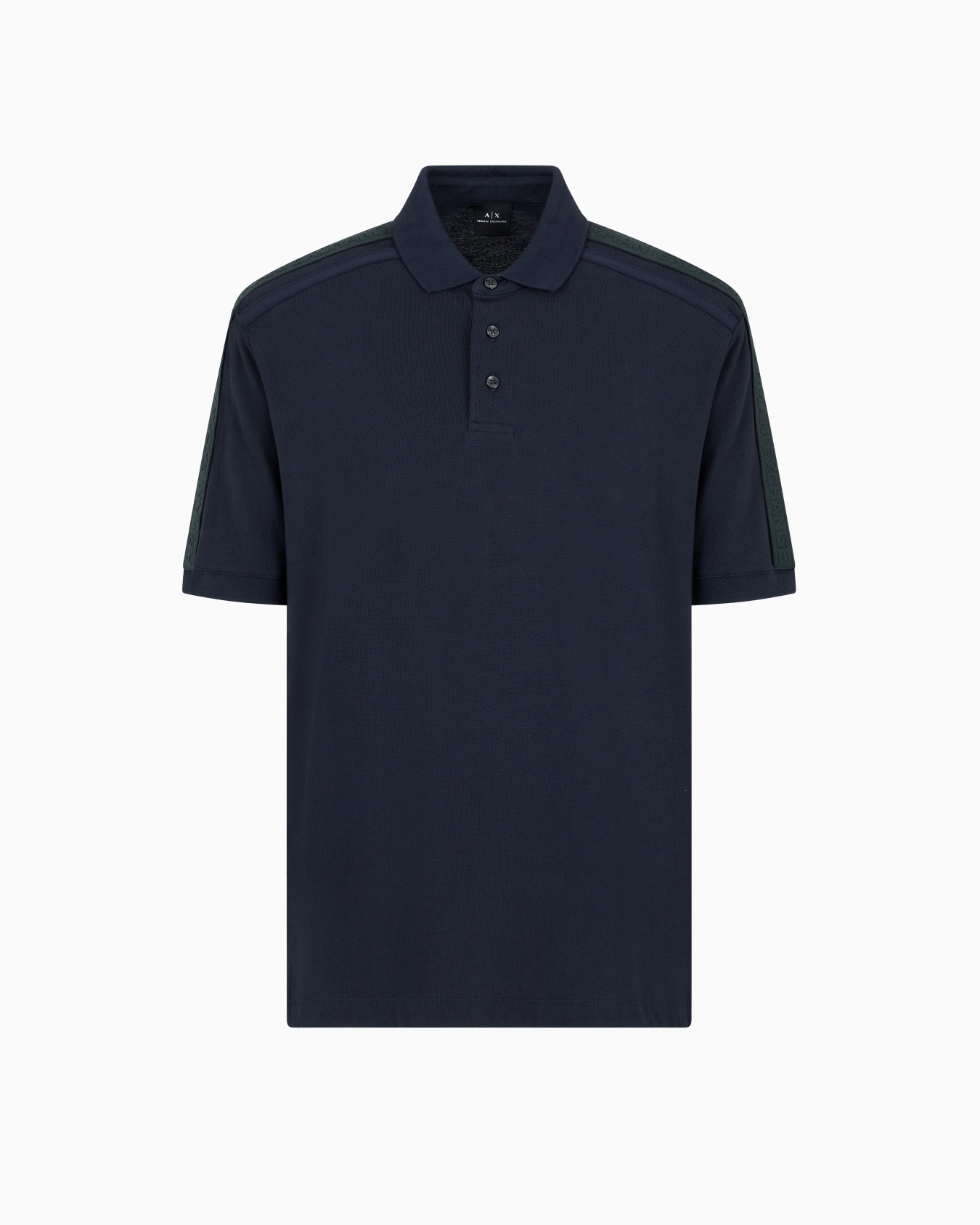 Regular fit piquet polo with shoulder bands Slide 0