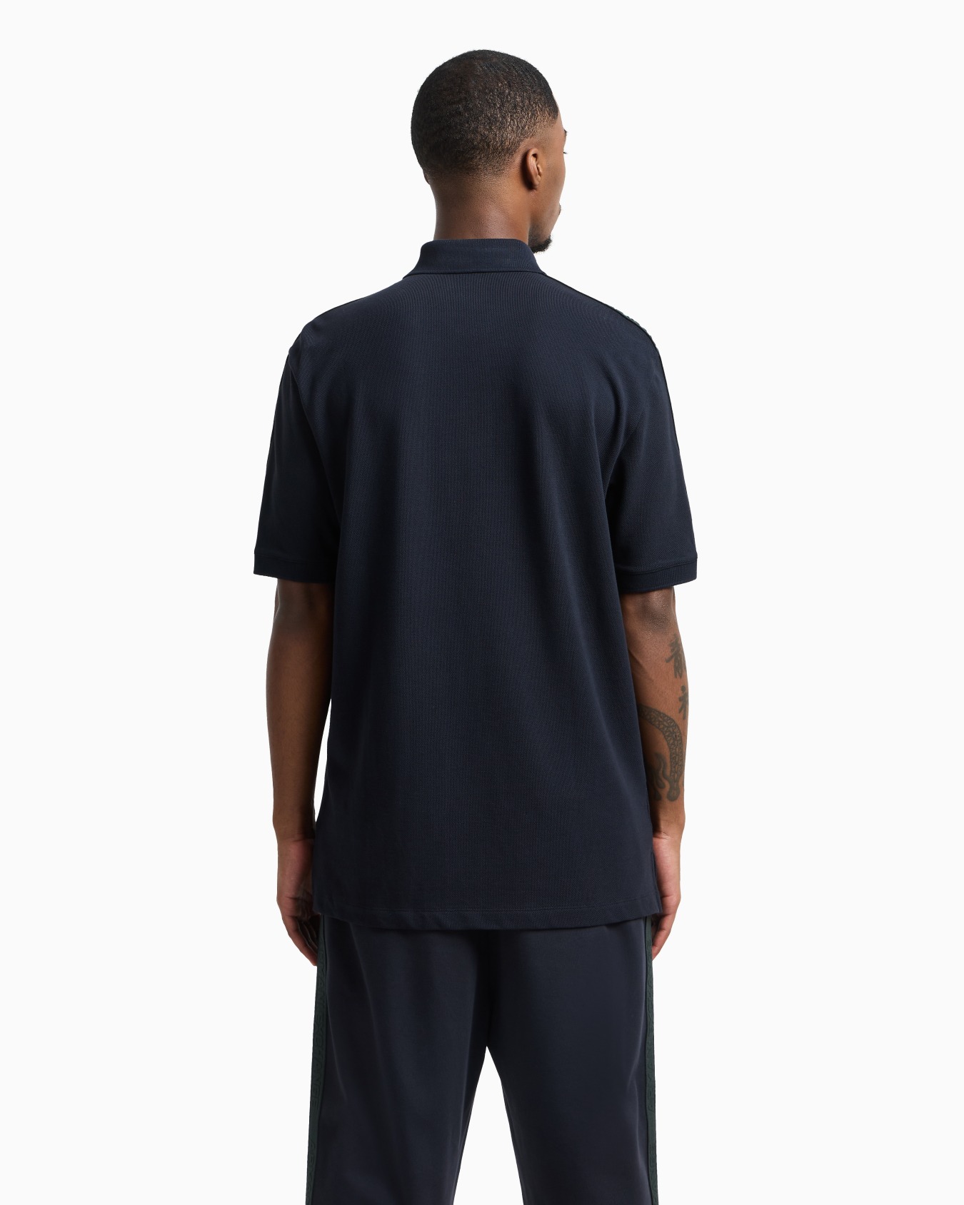 Regular fit piquet polo with shoulder bands Slide 2