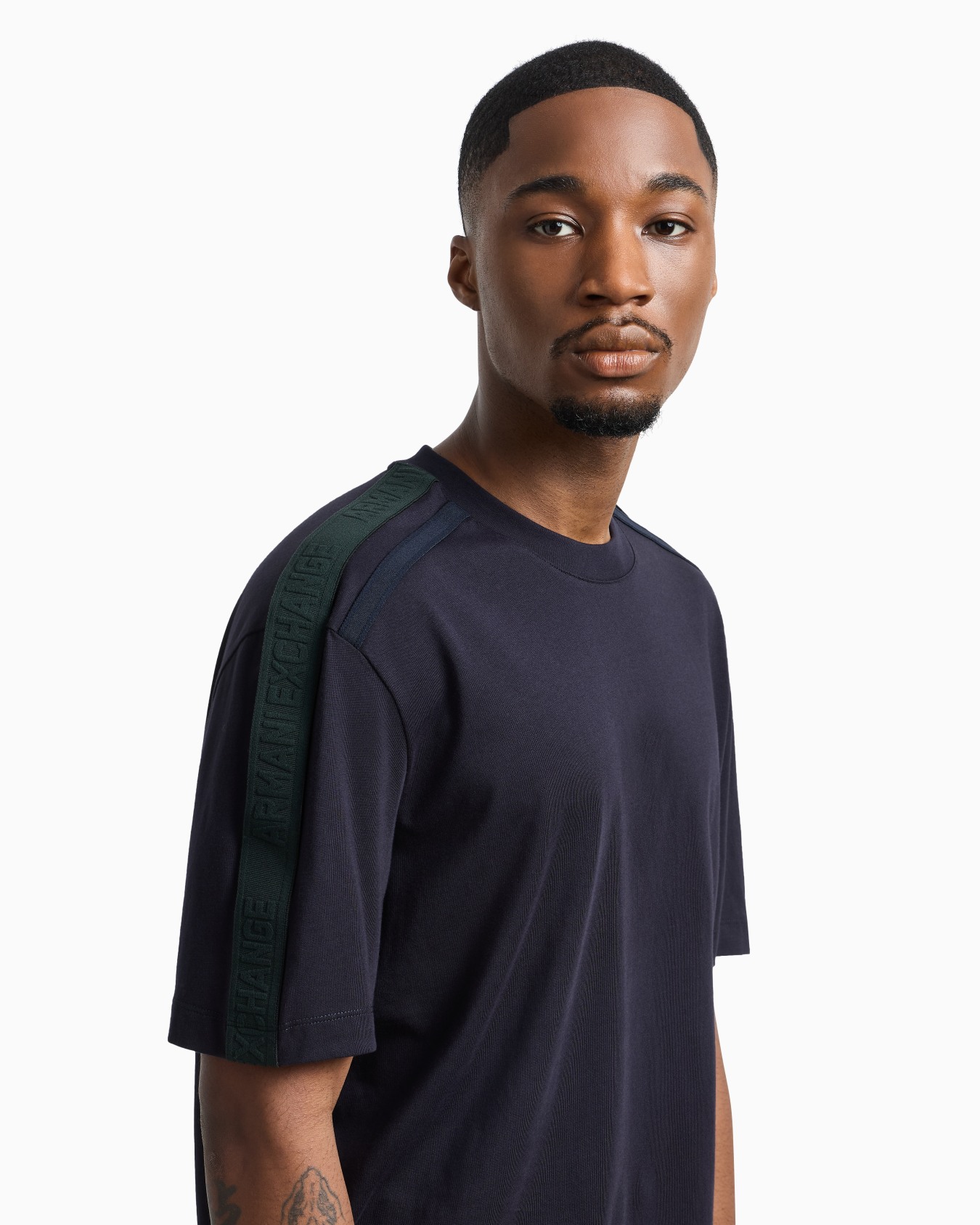Regular fit t shirt with logo bands armani exchange