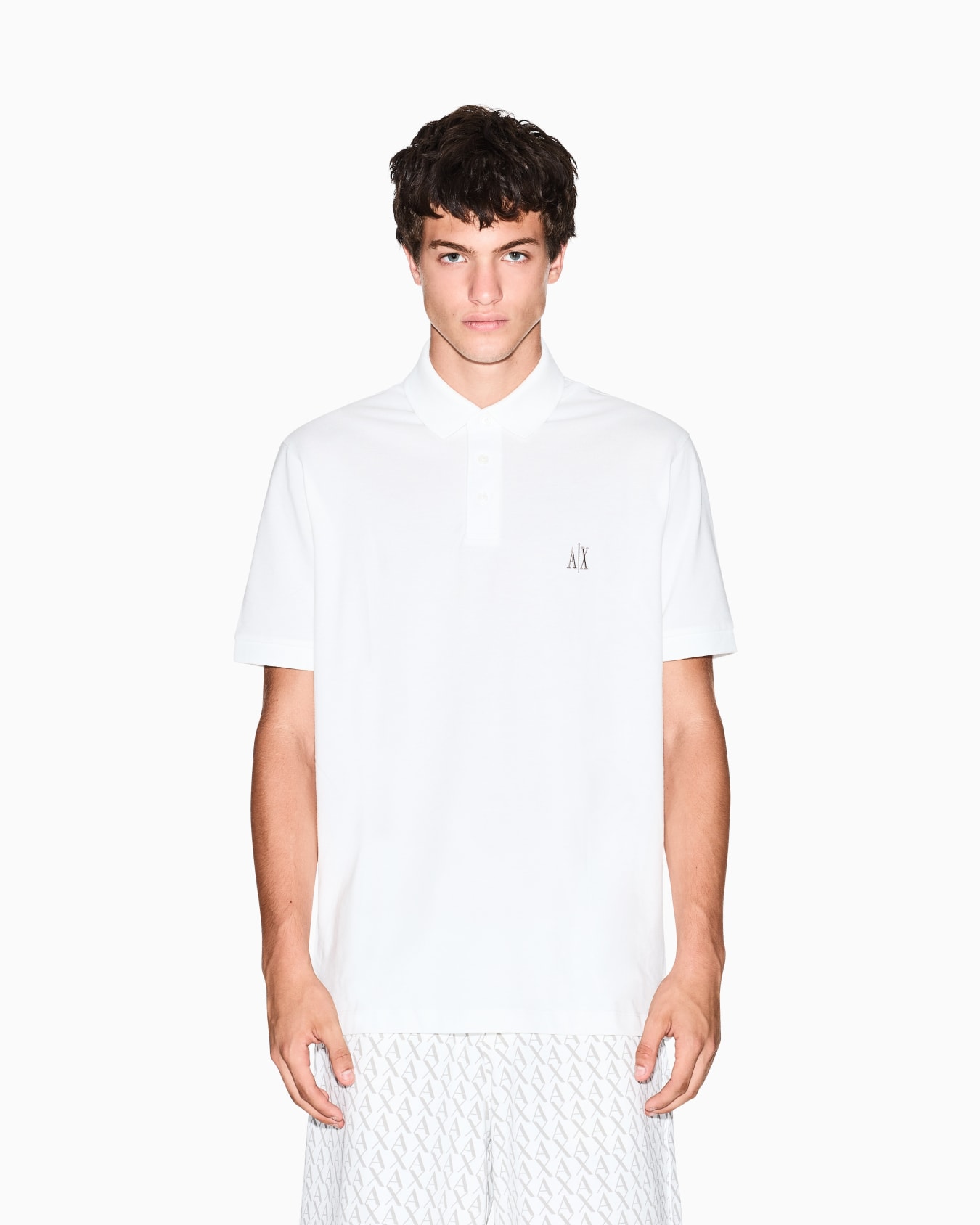 Regular fit cotton polo with logo Slide 3