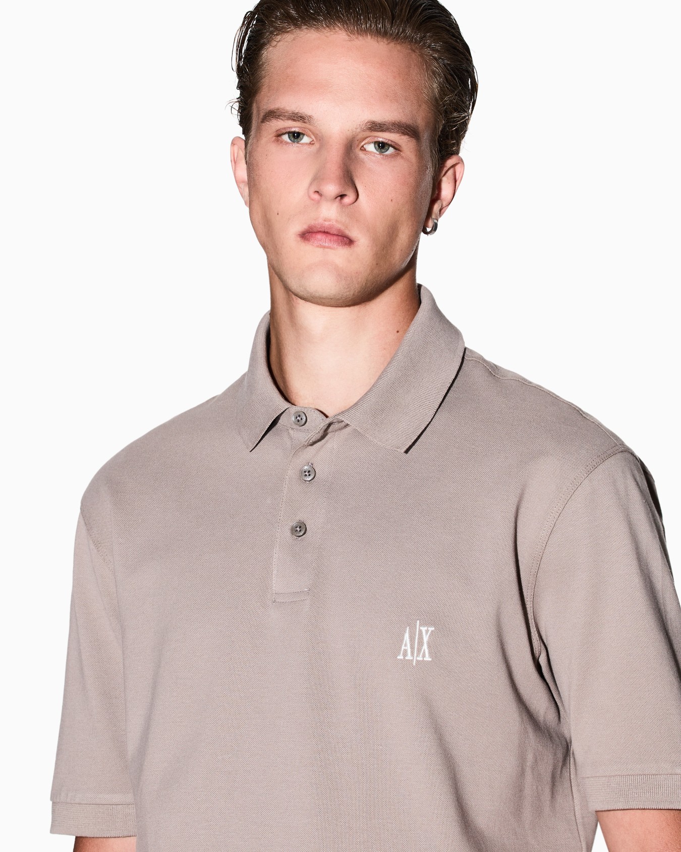 Regular fit cotton polo with logo Slide 4