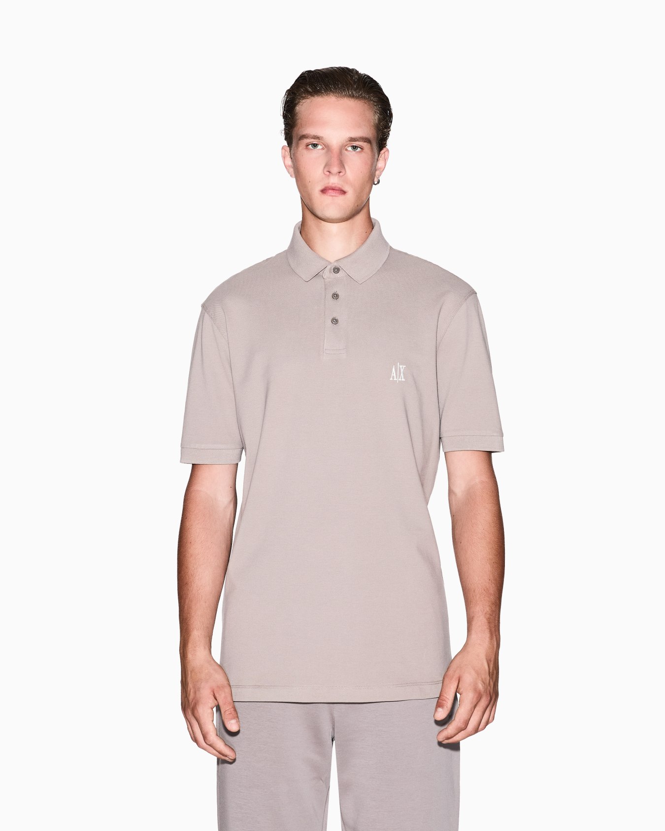 Regular fit cotton polo with logo Slide 3