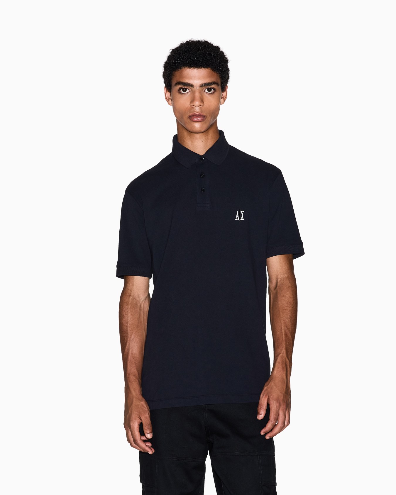 Regular fit cotton polo with logo Slide 3